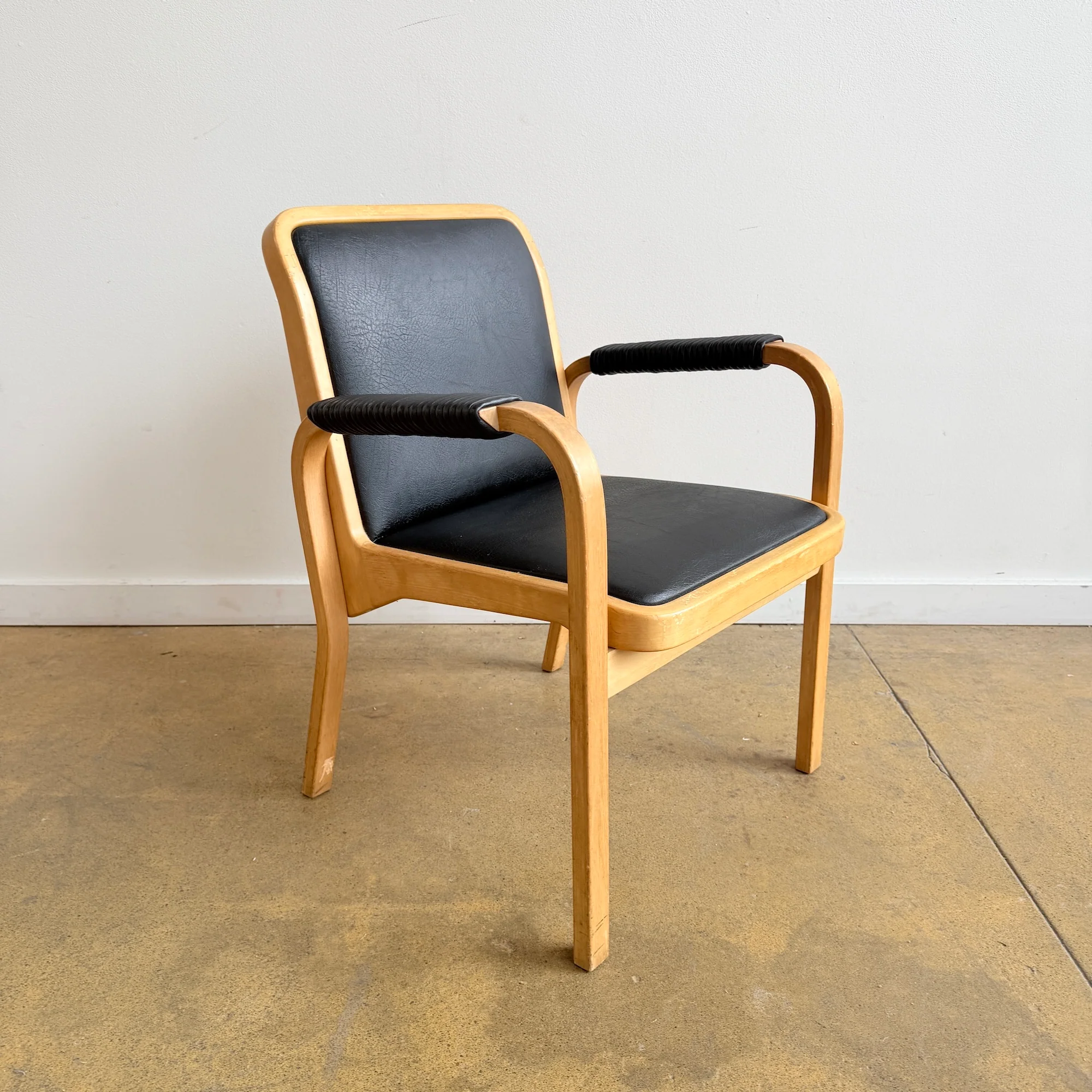Artek Aalto Birchwood Leather Model 45 Armchair - Image 2
