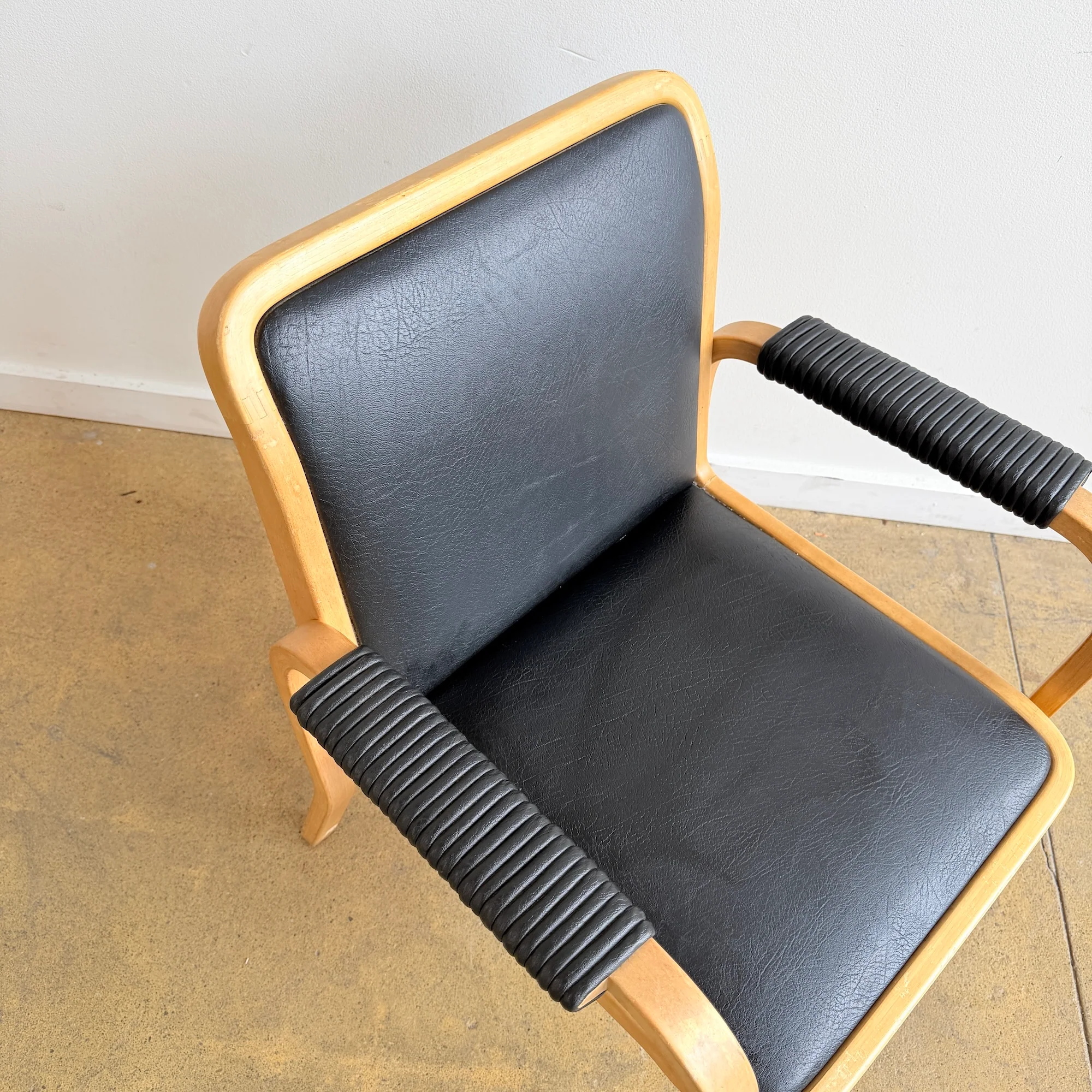 Artek Aalto Birchwood Leather Model 45 Armchair - Image 4