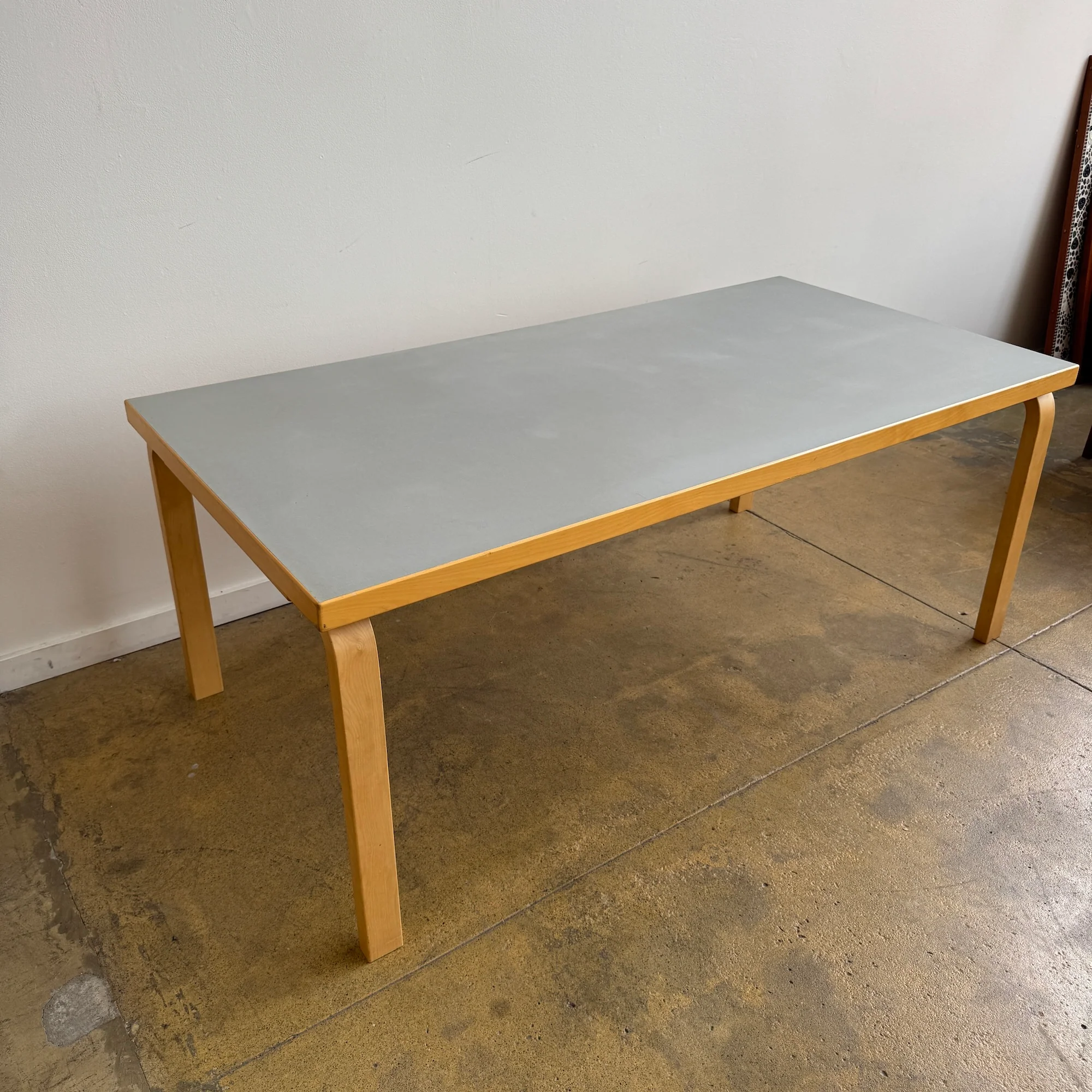 Artek! Alvar Aalto 72' Grey Laminate Dining Table - Image 4