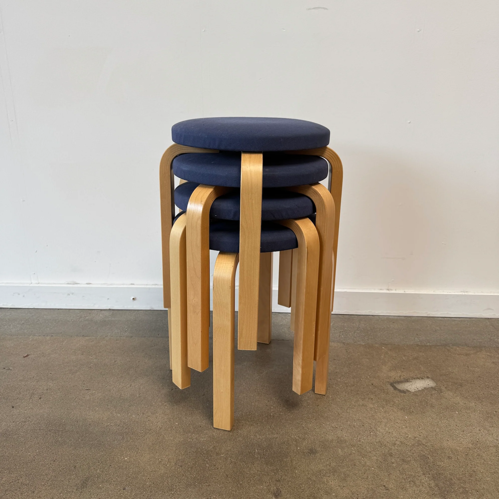 Artek Alvar Aalto Four Legged Stool E60 Upholstered Seat (Price Per) - Image 2