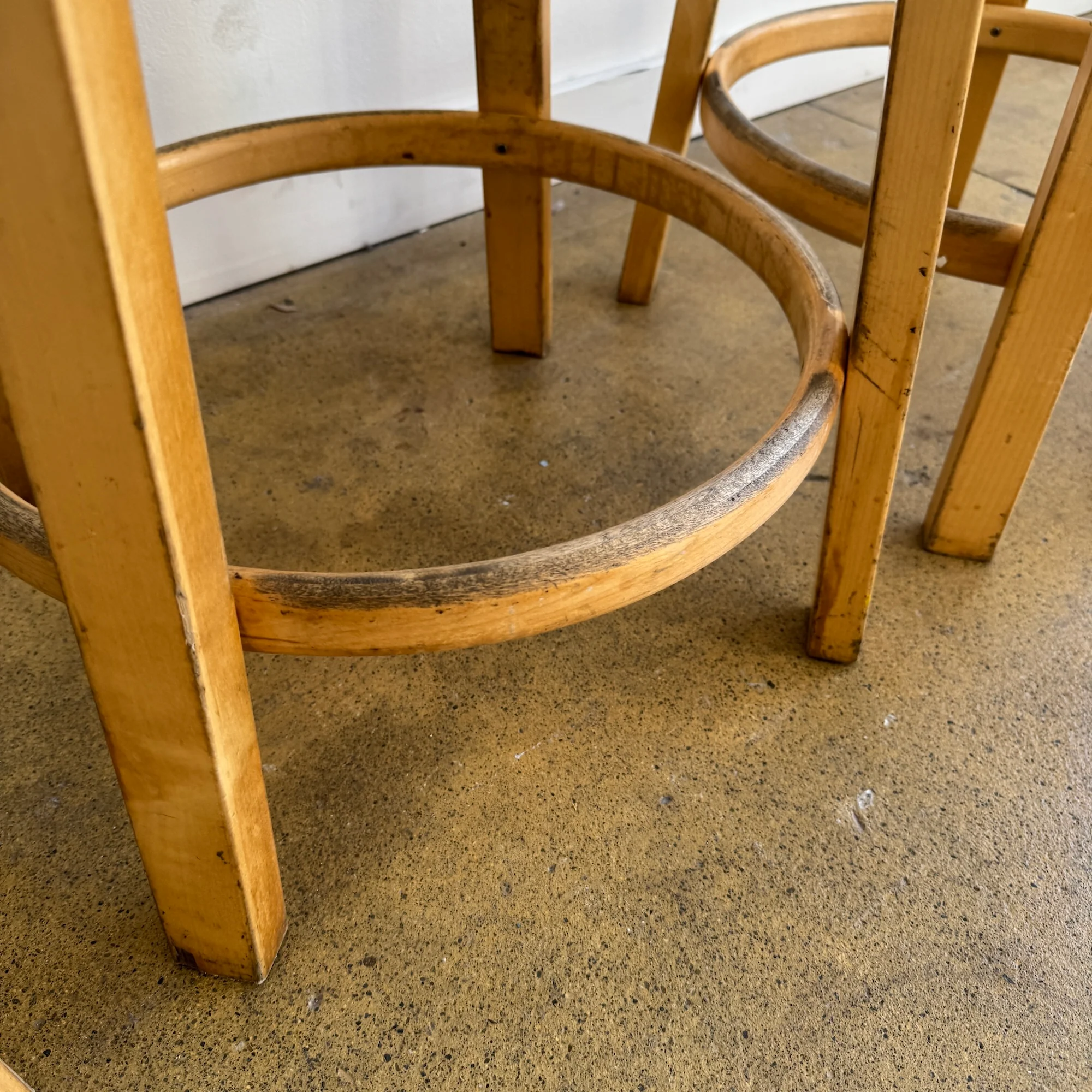 Artek Alvar Aalto set of 3 Counter Stools 64 (White Laminate) - Image 7