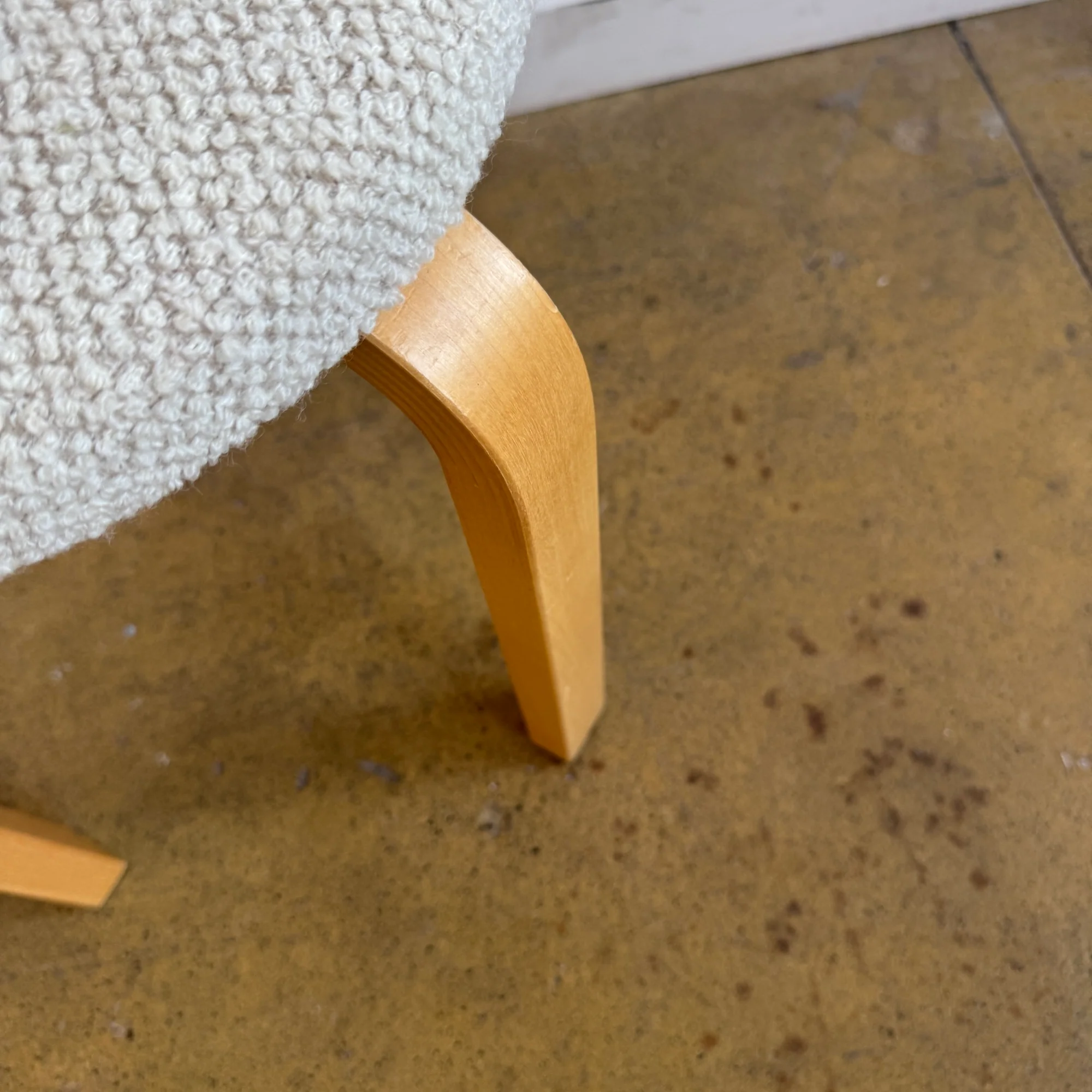 Artek Maharam Boucle Aalto Stool 60 (New Upholstery) - Image 4