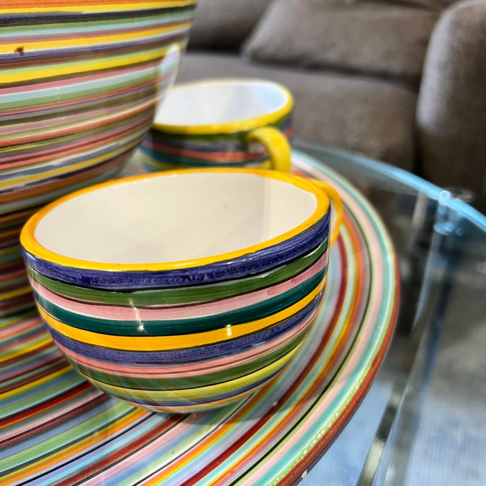 Artisanal Italian handmade Pitcher with 5 unique mugs by Pippo Cetona Toscana - Image 3