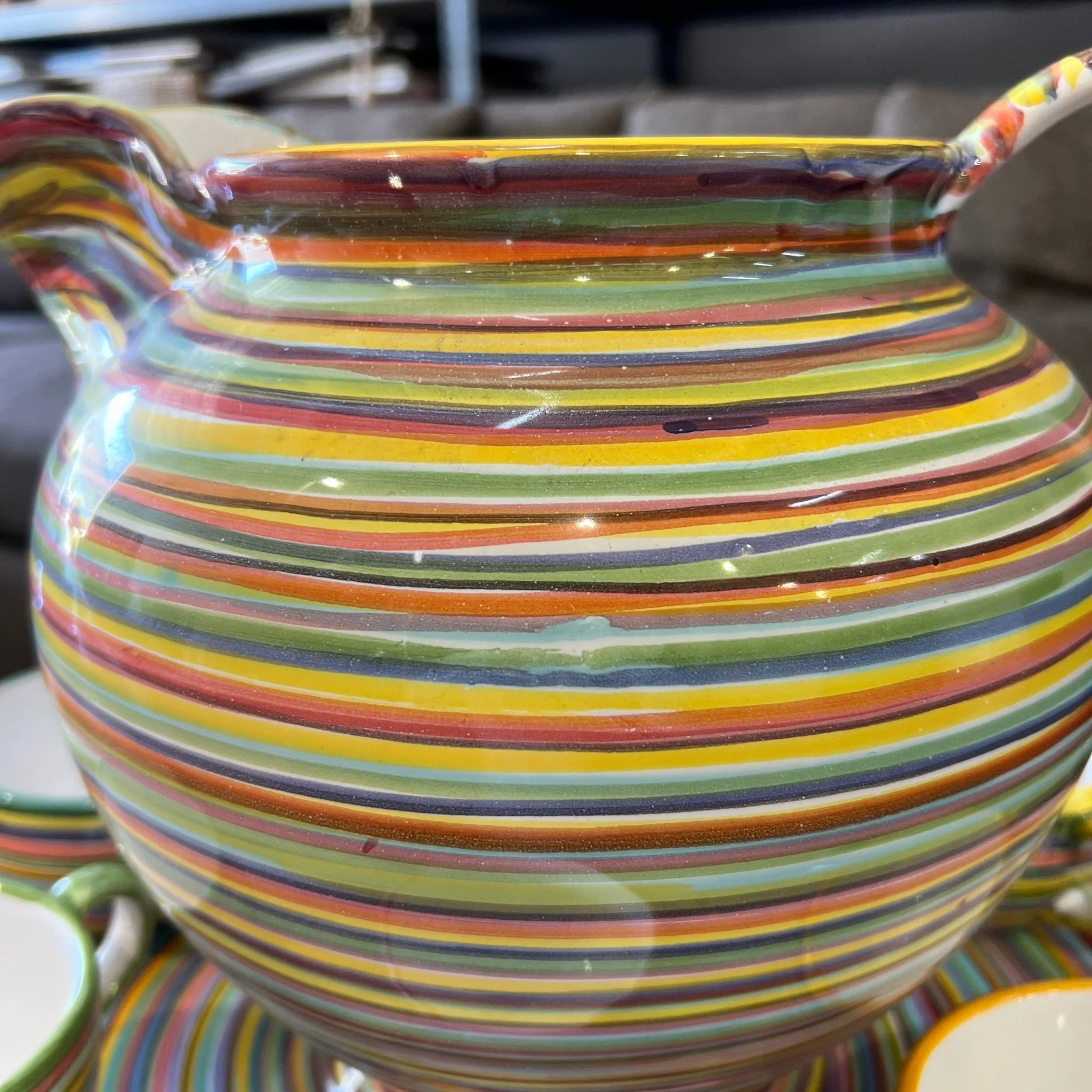 Artisanal Italian handmade Pitcher with 5 unique mugs by Pippo Cetona Toscana - Image 4