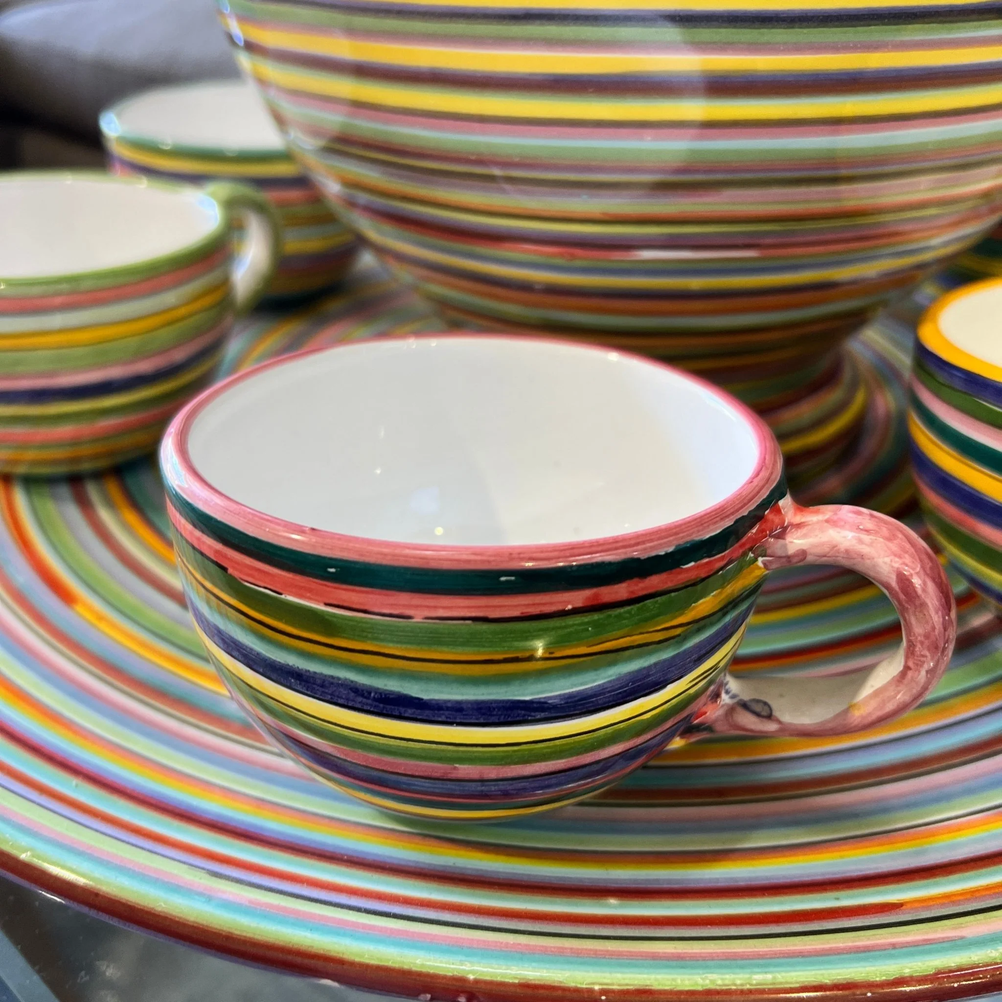 Artisanal Italian handmade Pitcher with 5 unique mugs by Pippo Cetona Toscana - Image 6