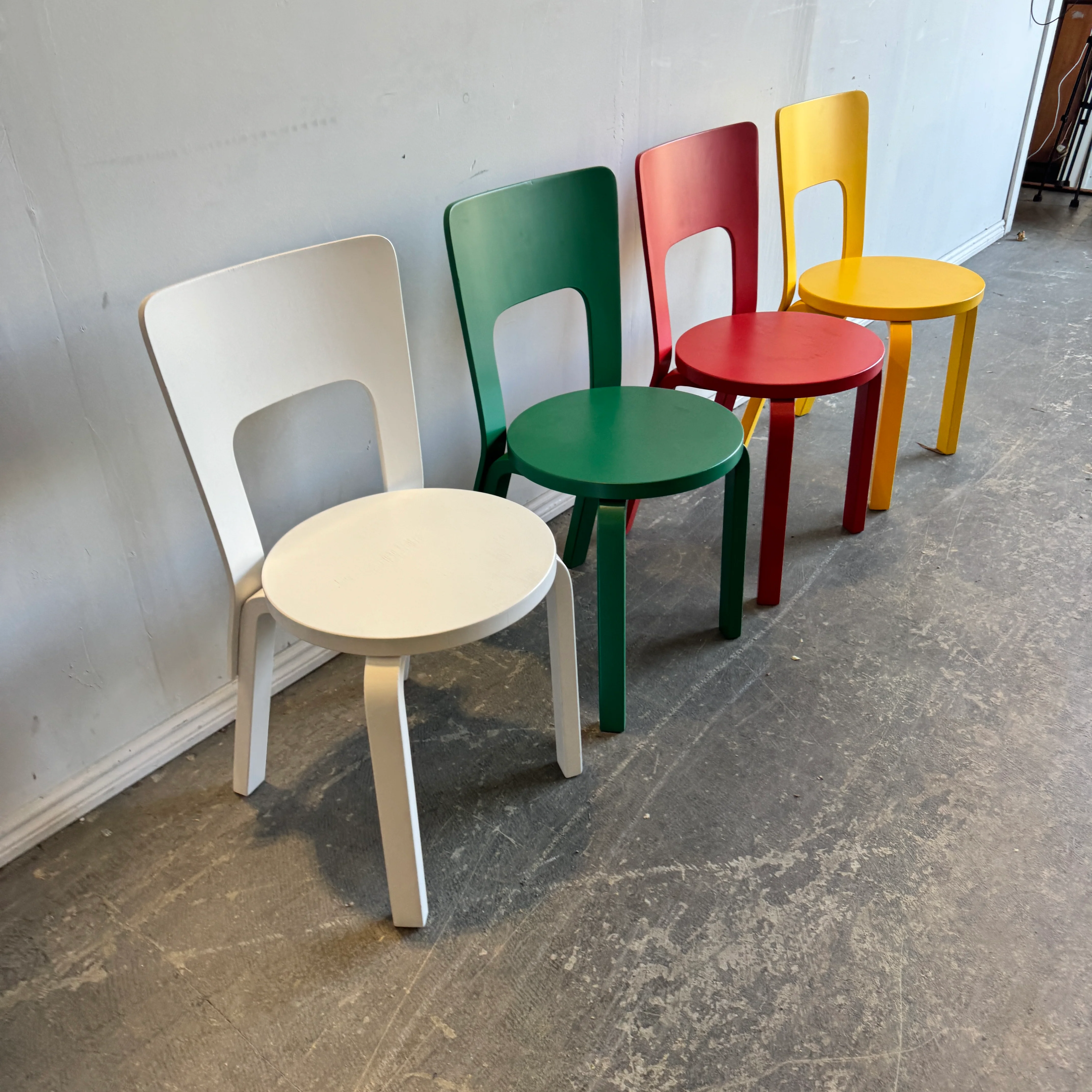 Authentic! Artek Alvar Aalto Model 66 set of 4 dining chairs - Image 3