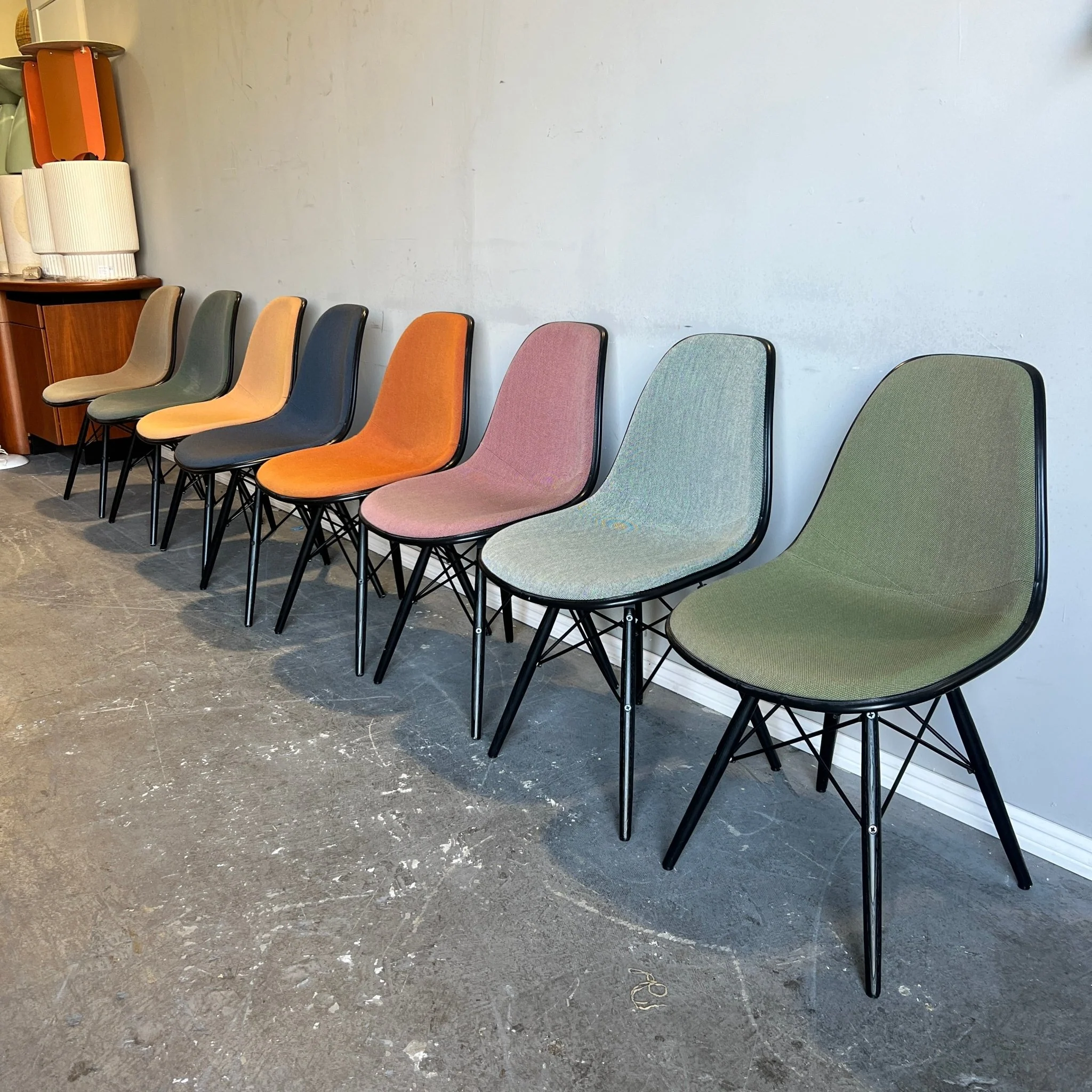 Authentic Herman Miller Eames Upholstered set of 4 multicolor dining chairs