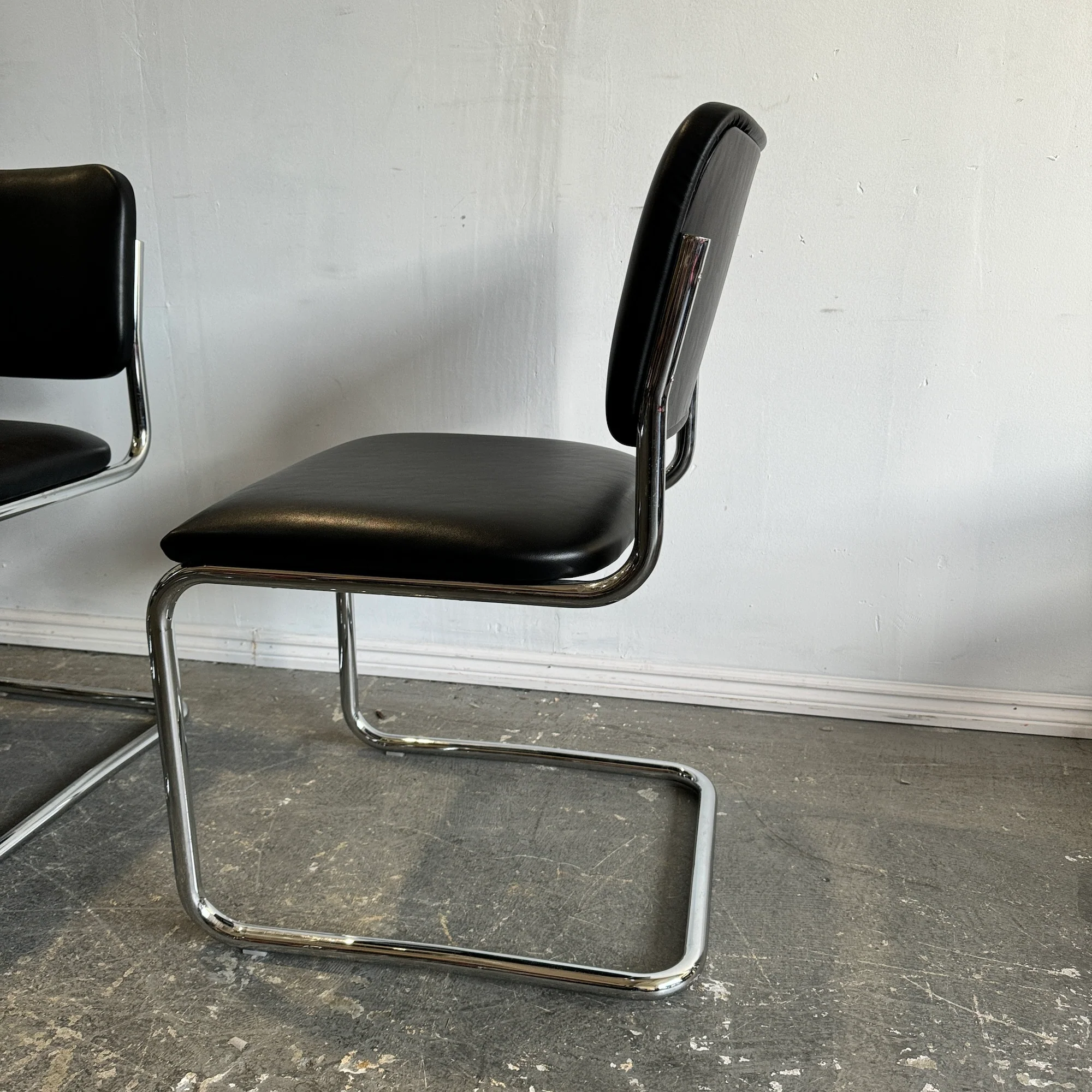 Authentic! Knoll Marcel Breuer Set of 6 Leather Cesca Chairs - Image 6