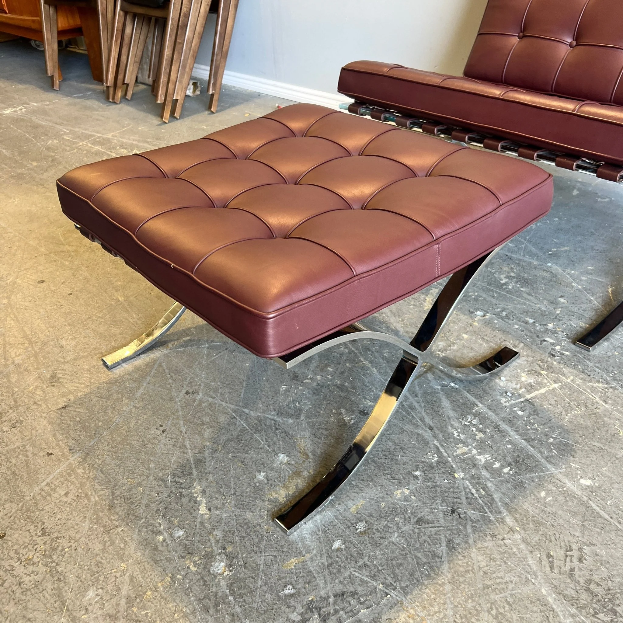 Authentic! Knoll Mies Van Der Rohe iconic Barcelona chair and Ottoman - Image 3