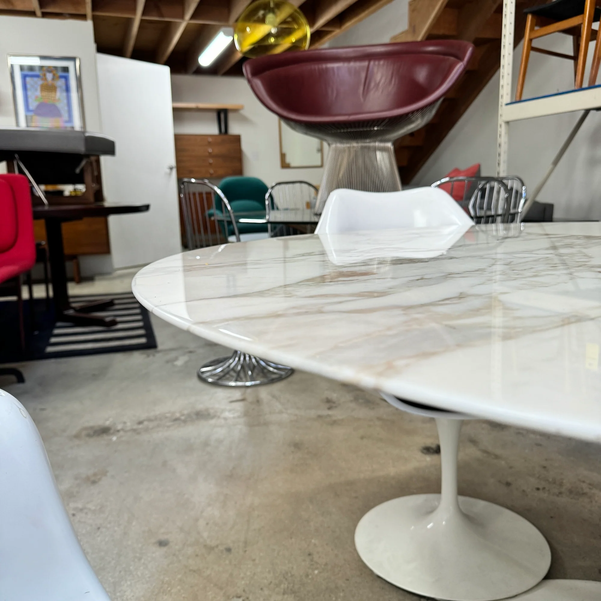 Authentic Knoll Saarinen 'Calacatta marble 54 Table - Image 8