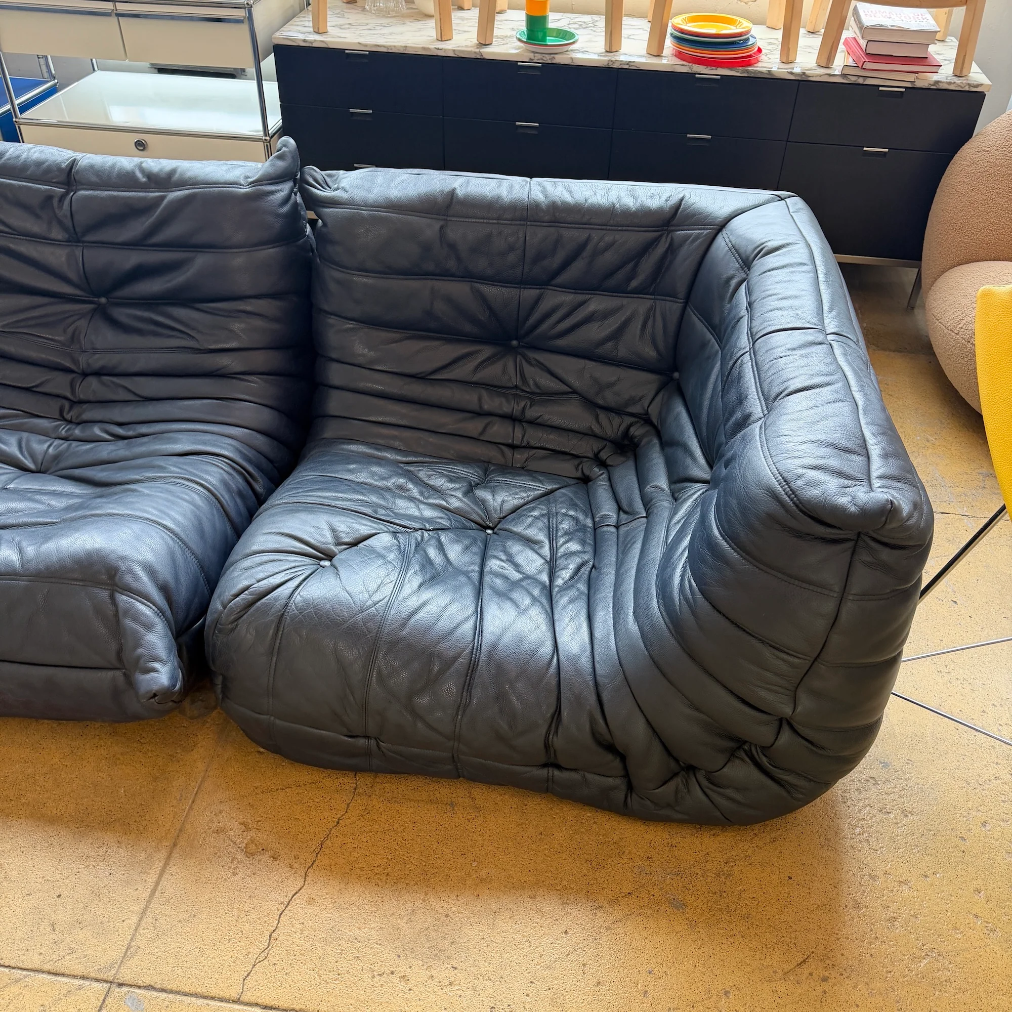 Authentic! Ligne Roset 3 Piece Modular Leather Togo Sofa Set - Image 8