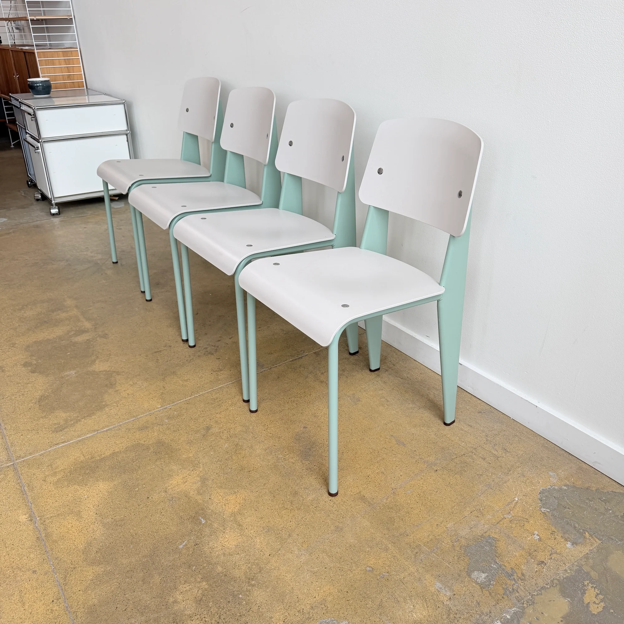 Authentic! Vitra Jean Prouvé Standard 4 Dining Chairs - Image 3