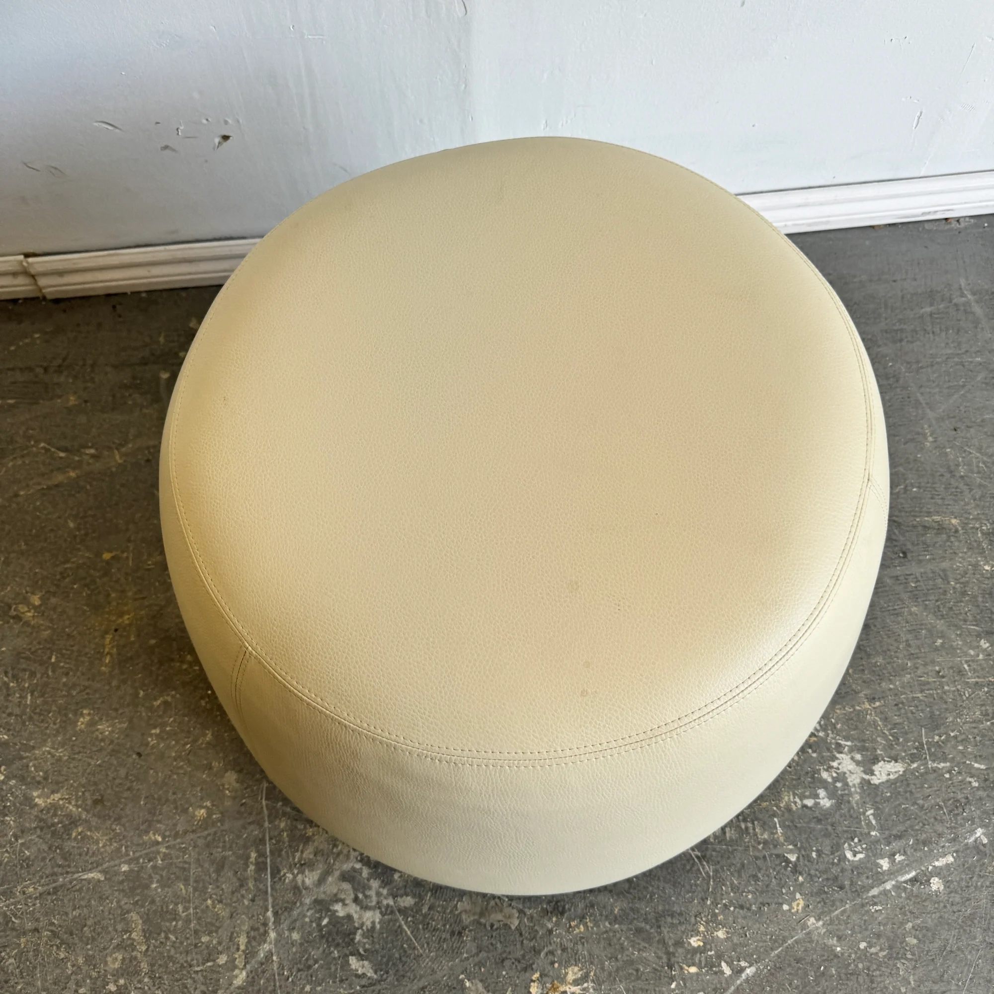 Bernhardt Design Apel Leather ottoman/ Pouf - Image 3