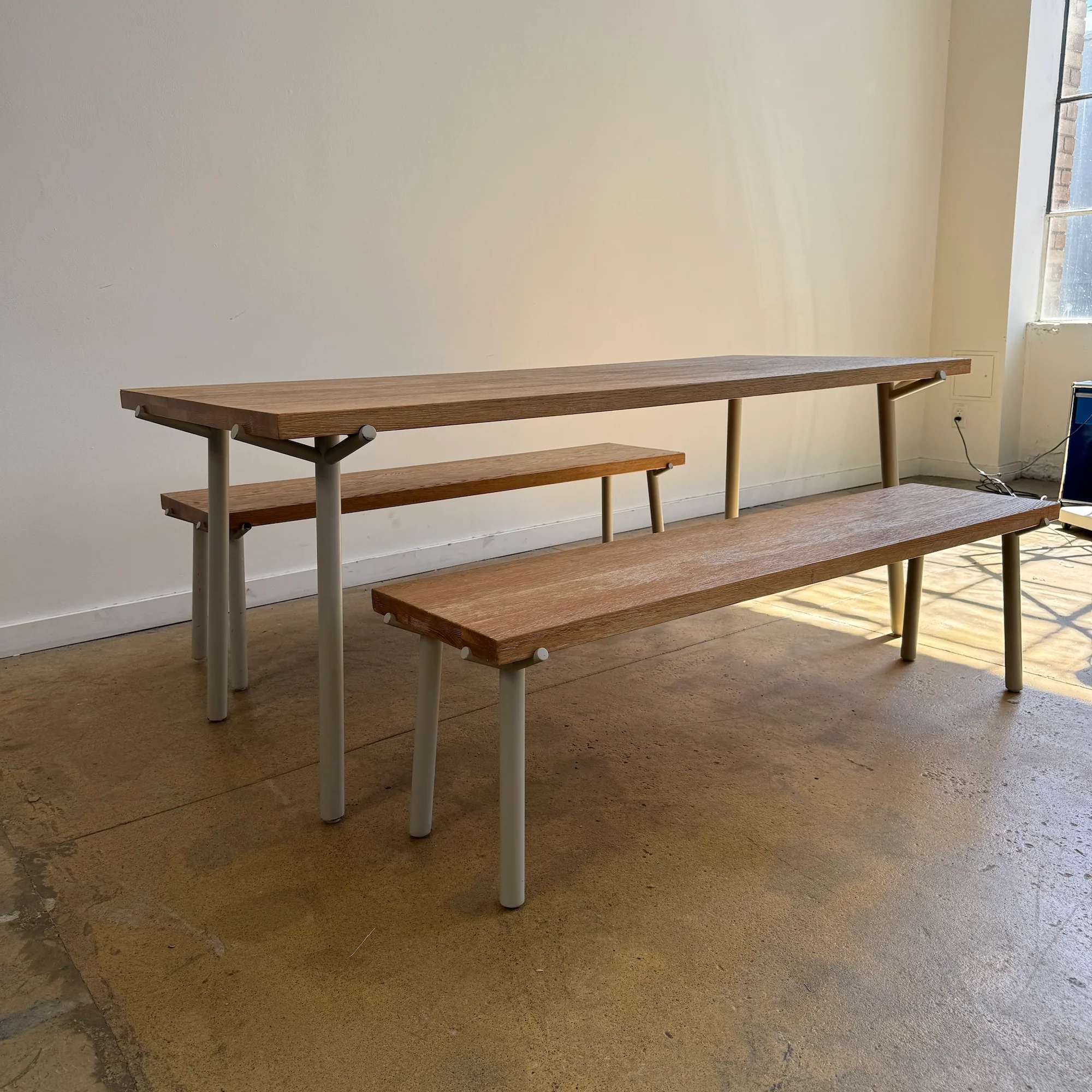 Blu Dot Branch Dining Table & Two Bench - Image 5