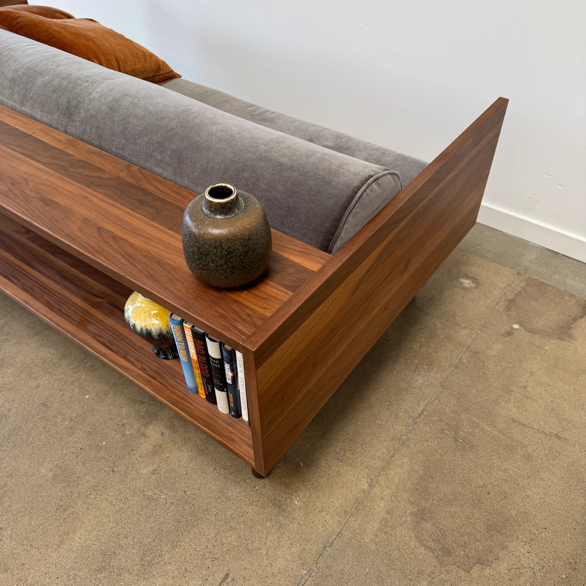 Blu Dot Souvenir Velvet "Bookshelf" Sofa - Image 4