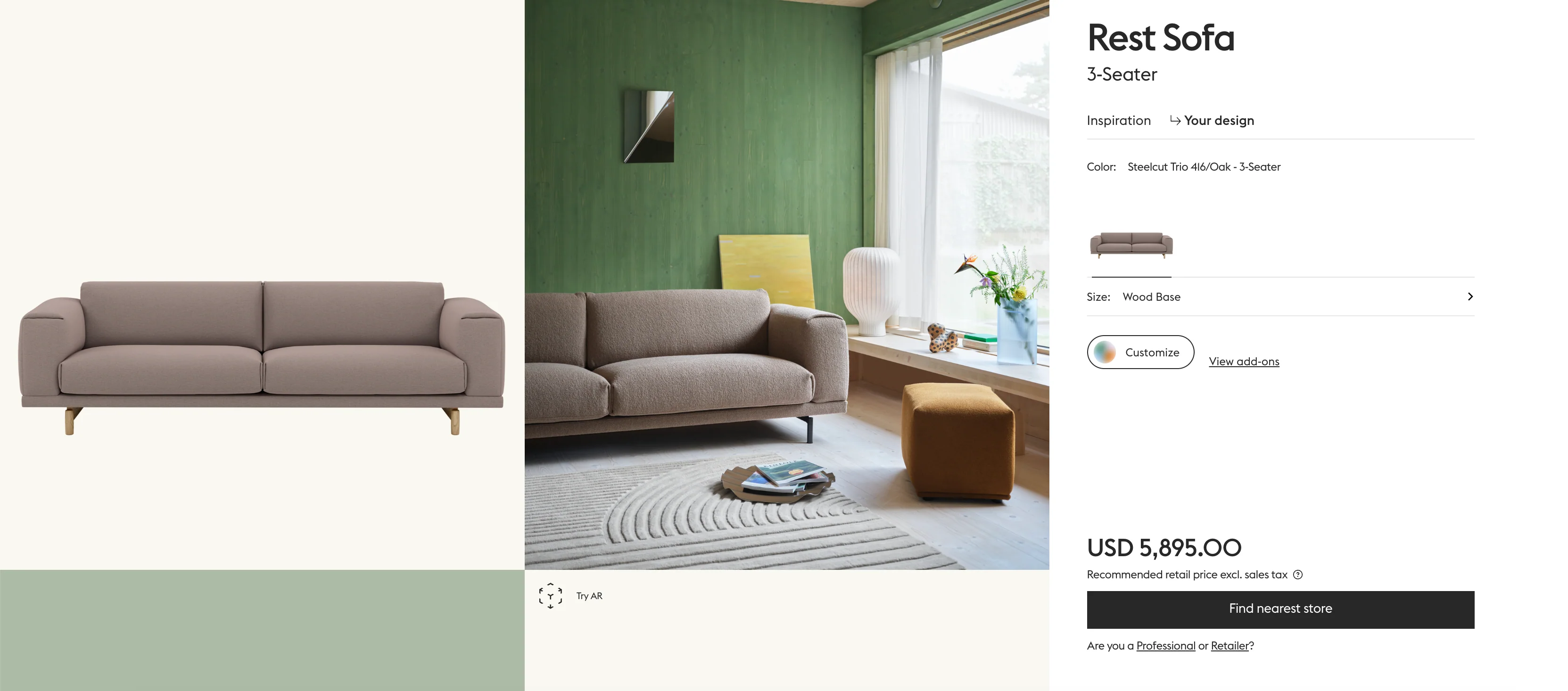 Brand New! Muuto Rest Sofa by Anderssen & Voll (Steelcut Trio Kvadrat Fabric) - Image 6