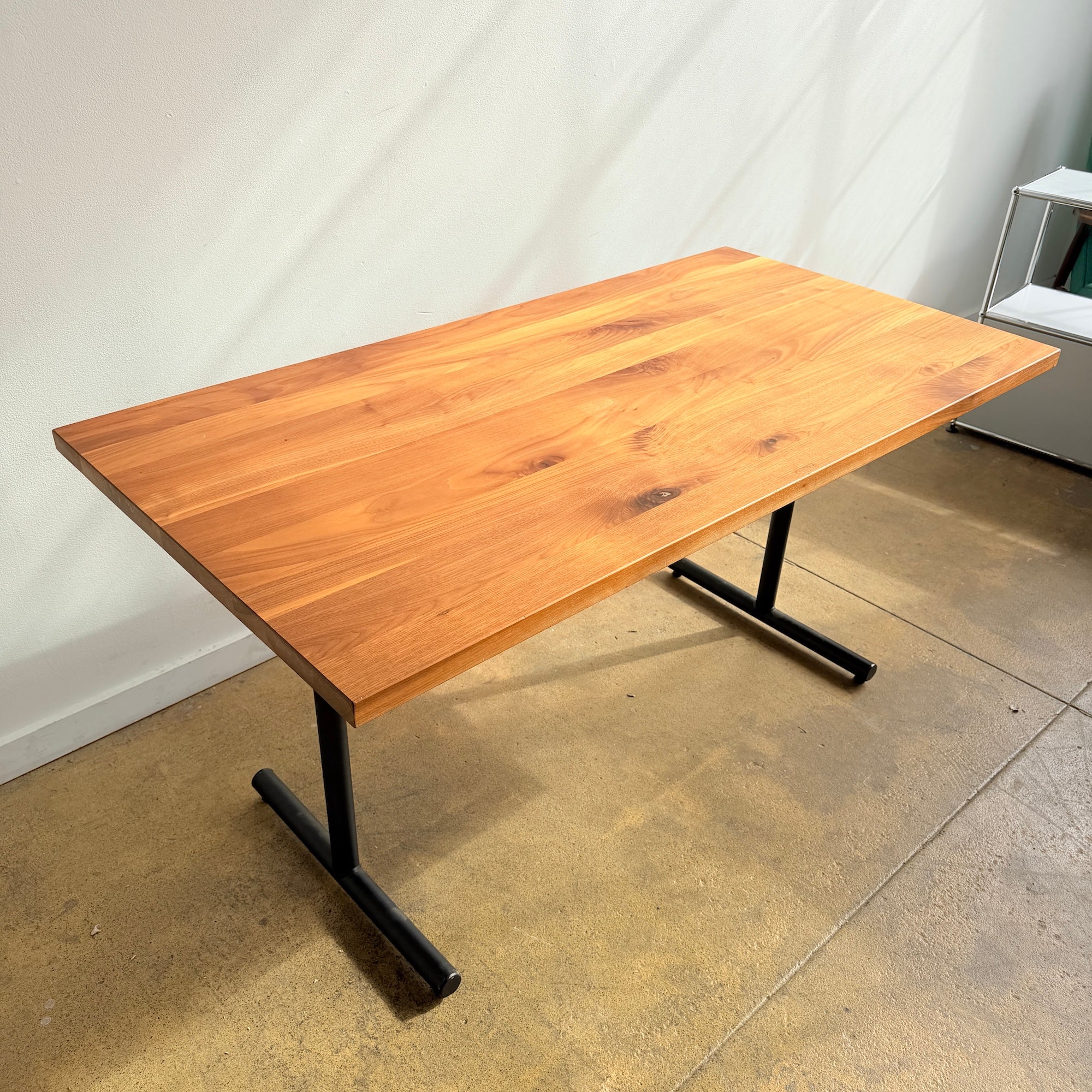 Crow Works Solid Walnut Wood T-Base Table/ Desk - Image 4