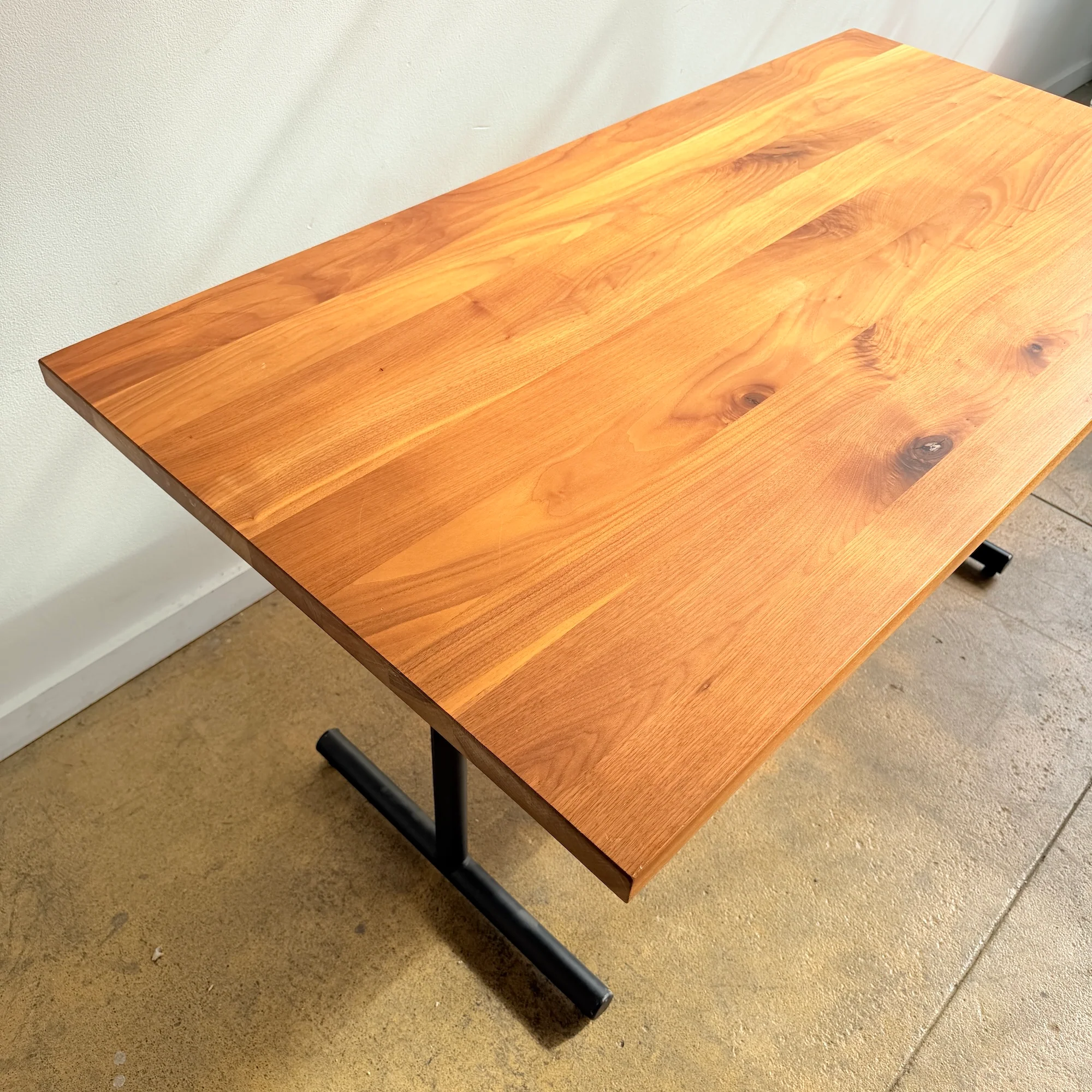 Crow Works Solid Walnut Wood T-Base Table/ Desk - Image 6