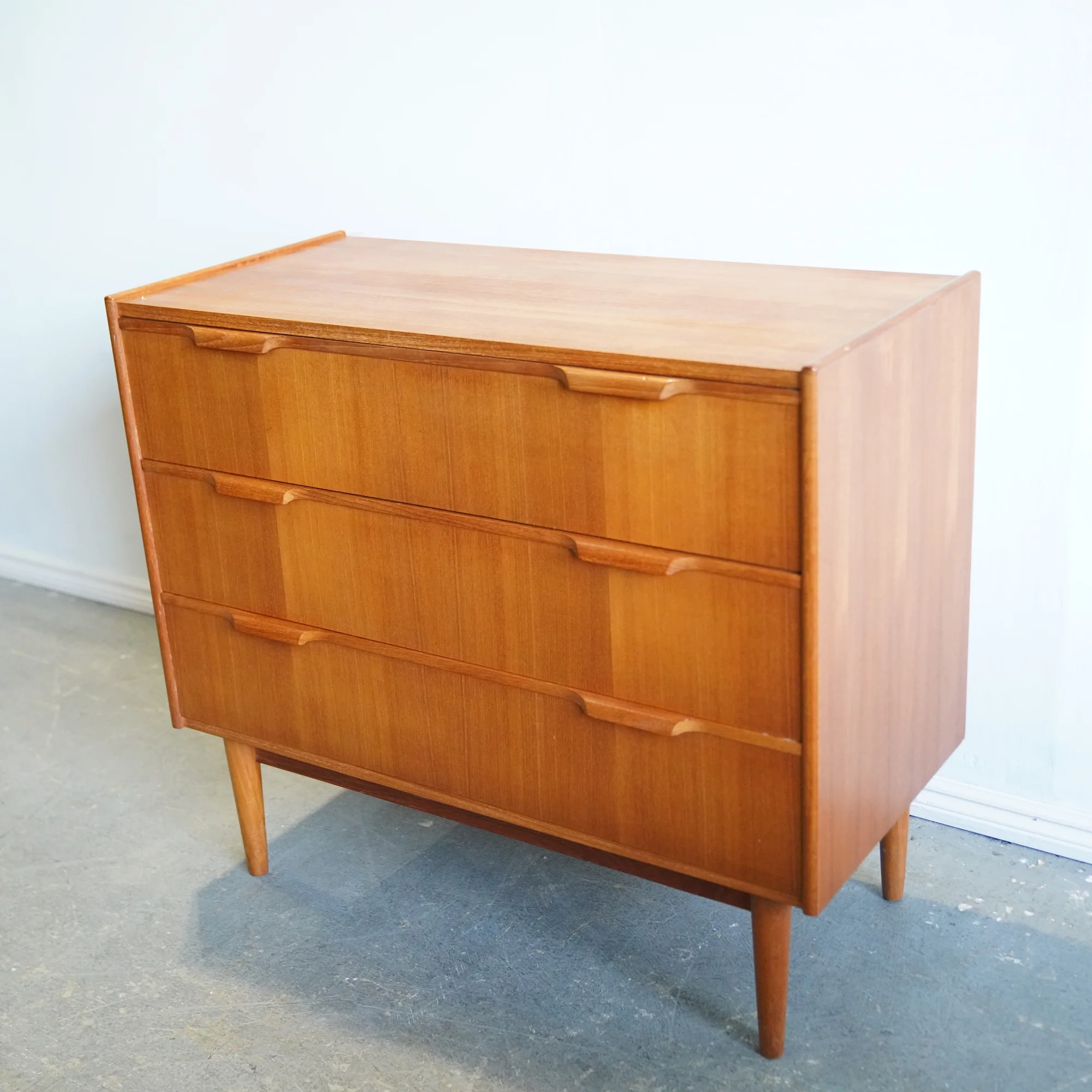 Danish Mid century Modern teak 3 drawer Dresser, 1960s - Image 3