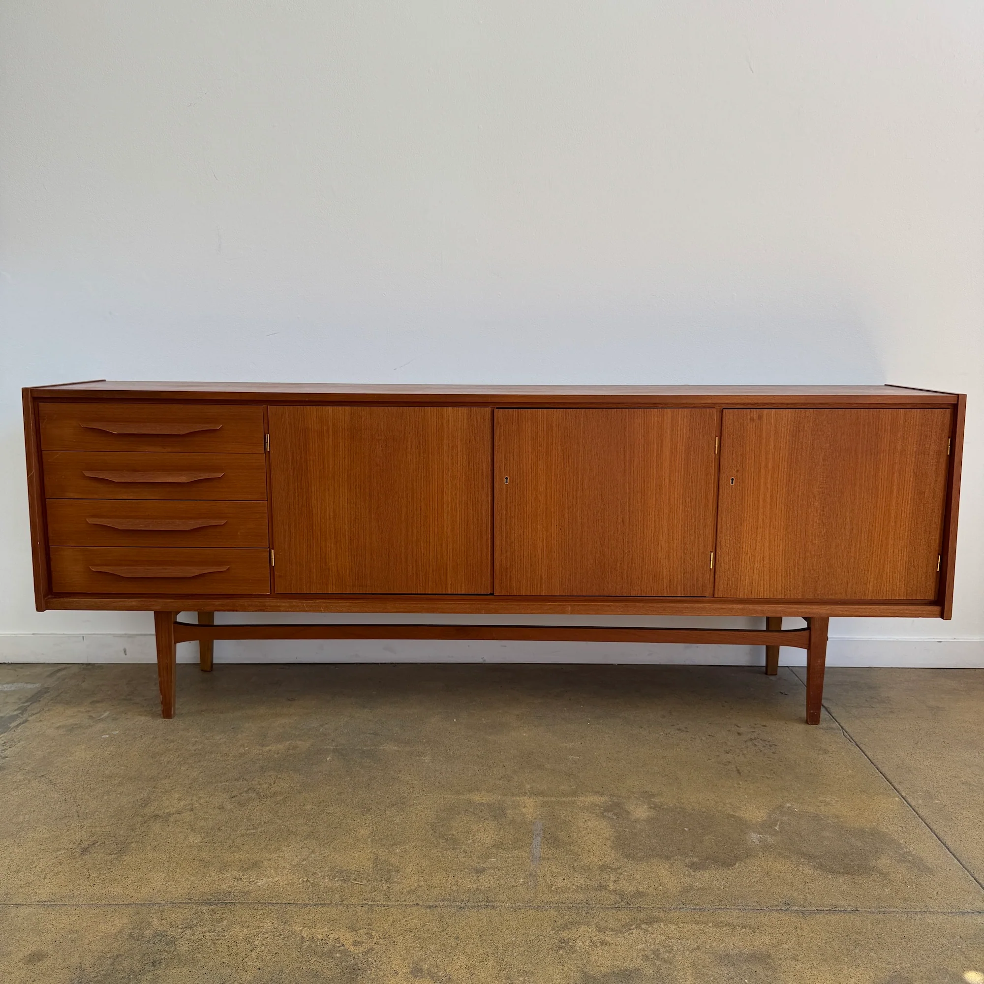 Danish Mid-Century Modern Teak Long Sideboard