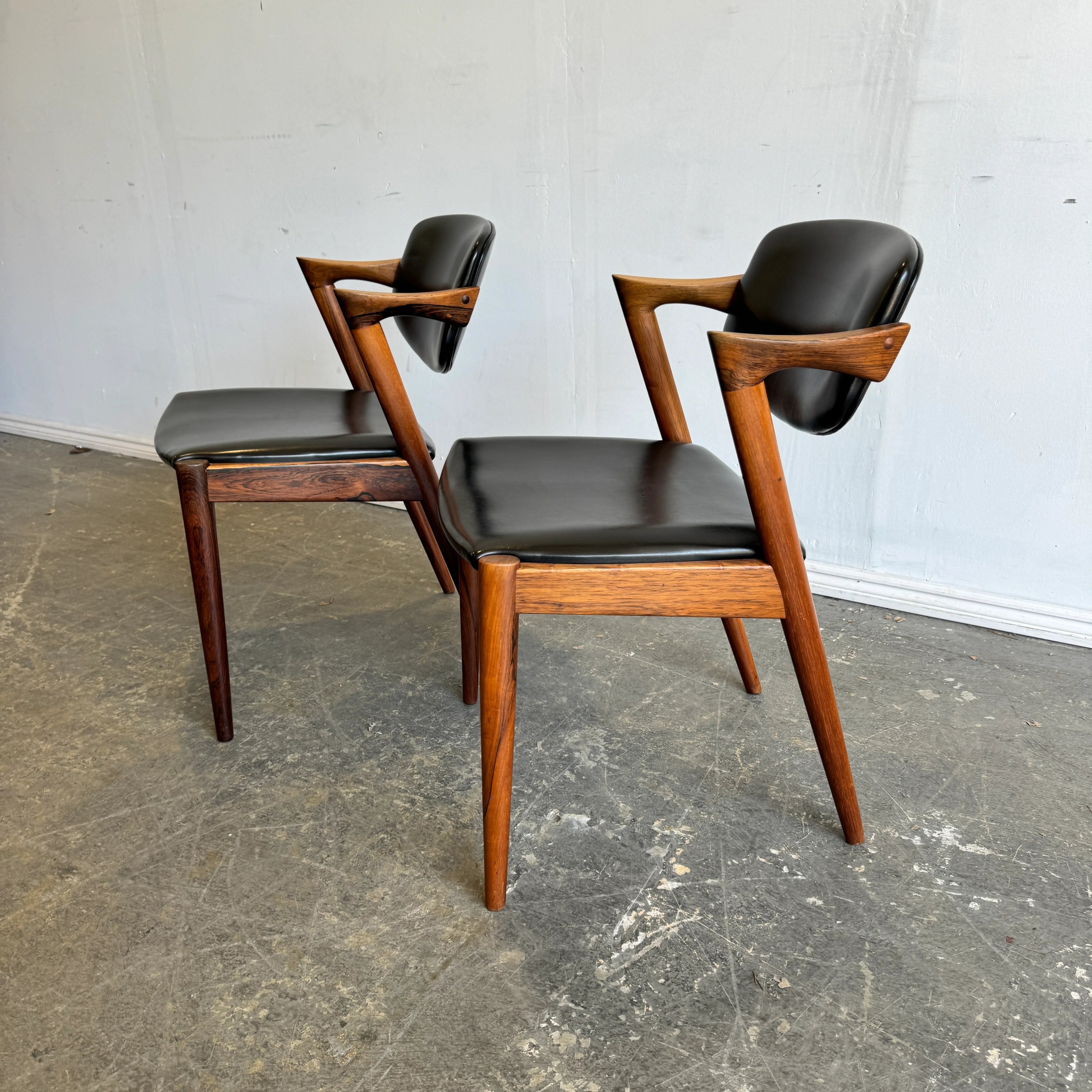 Danish Modern Model Kai Kristiansen Set of 2 Model 42 Rosewood Dining chairs - Image 6