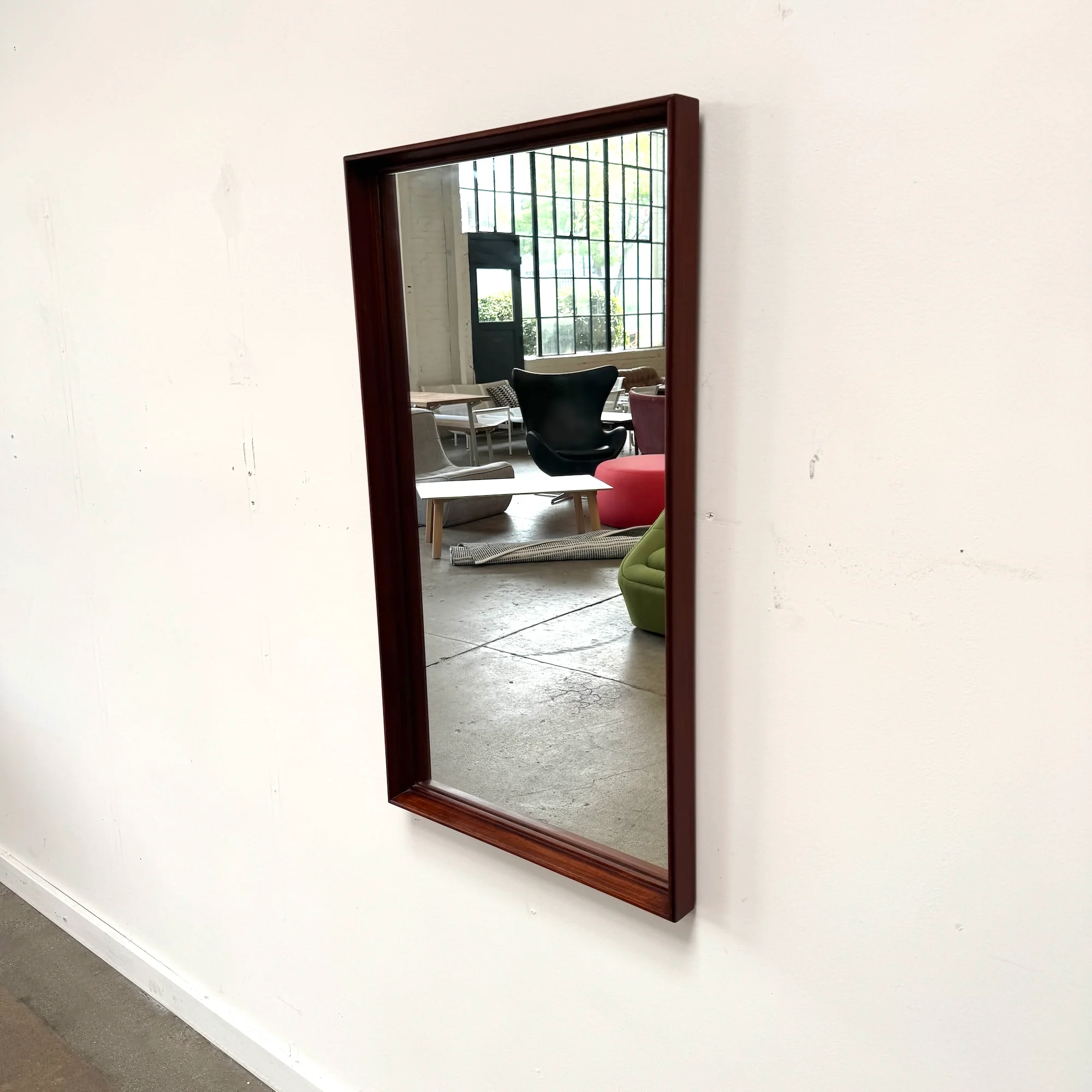 Danish Modern 20X36 Teak Large Wall Mirror - Image 2