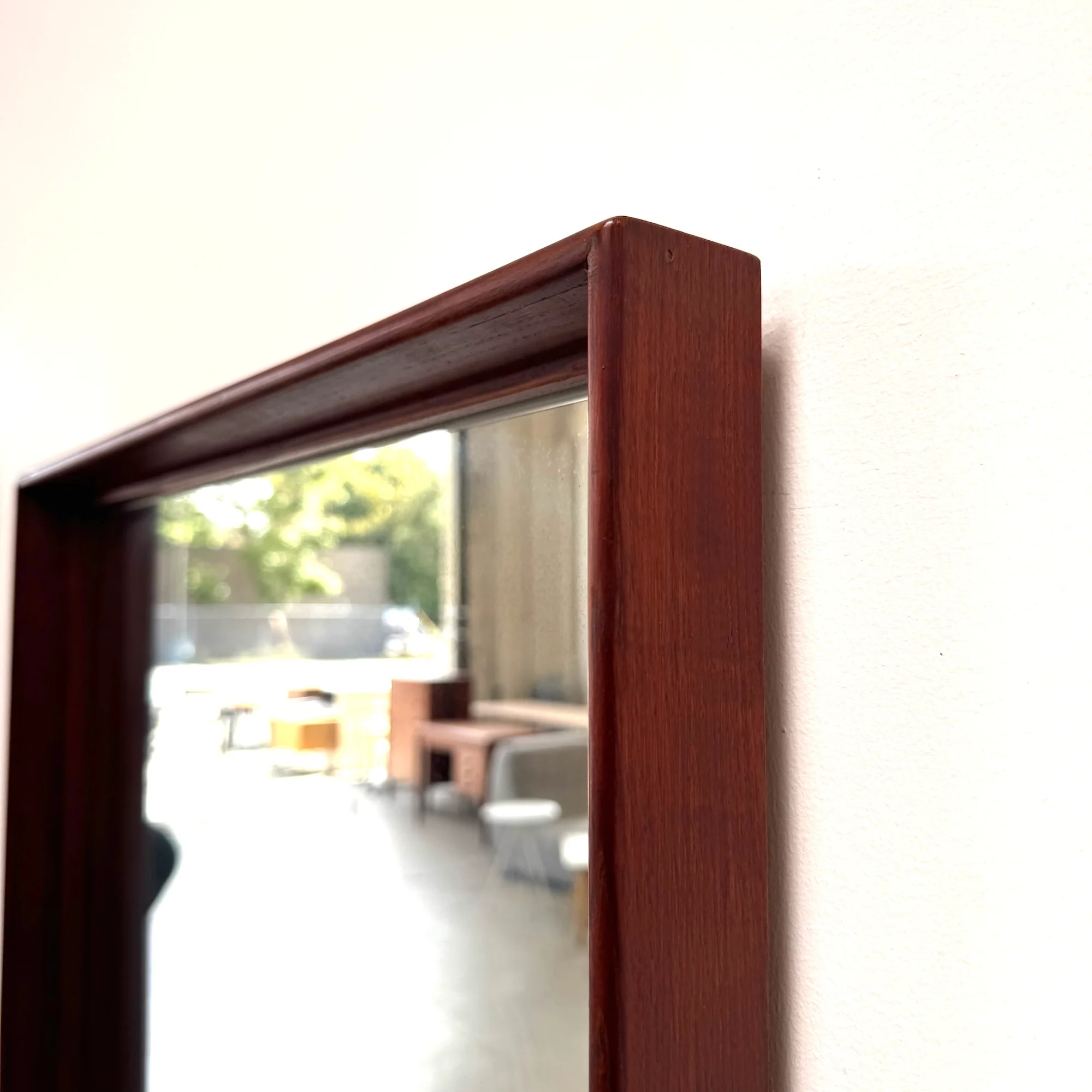 Danish Modern 20X36 Teak Large Wall Mirror - Image 4