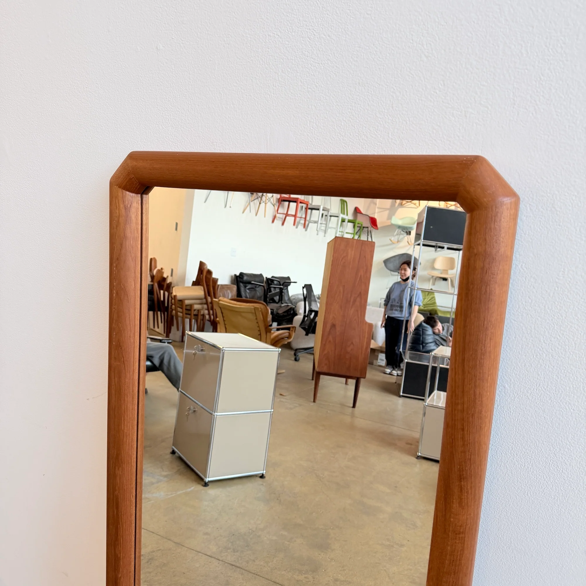 Danish Modern Aksel kjersgaard Full Size Teak Mirror - Image 5