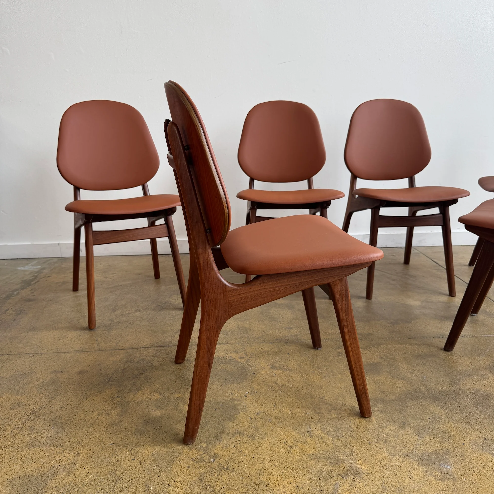 Danish Modern Arne Hovmand-Olsen Model 75 Teak Dining Chairs - Image 4