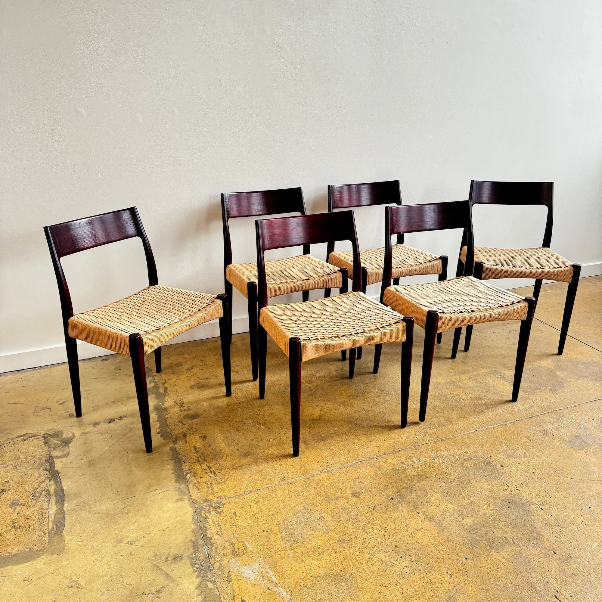 Danish Modern Arne Hovmand Roswedod set of six chairs - Image 3