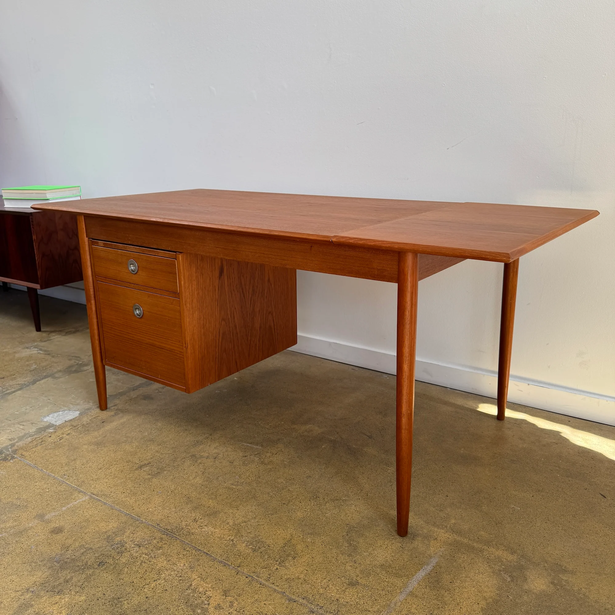 Danish Modern Arne Vodder for Sibast Mobler Teak Drop-Leaf Desk (Reversible Cabinet) - Image 2