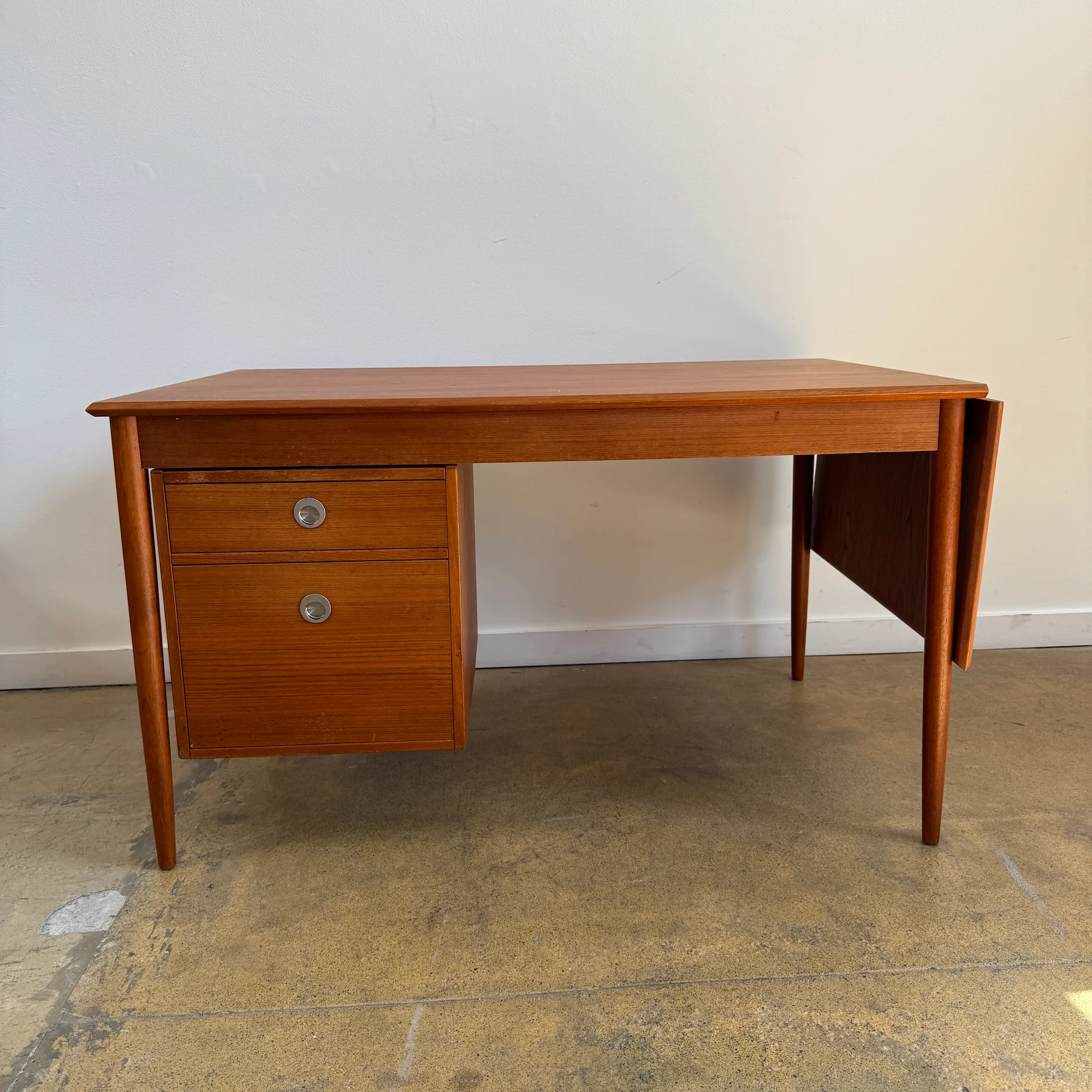 Danish Modern Arne Vodder for Sibast Mobler Teak Drop-Leaf Desk (Reversible Cabinet) - Image 6