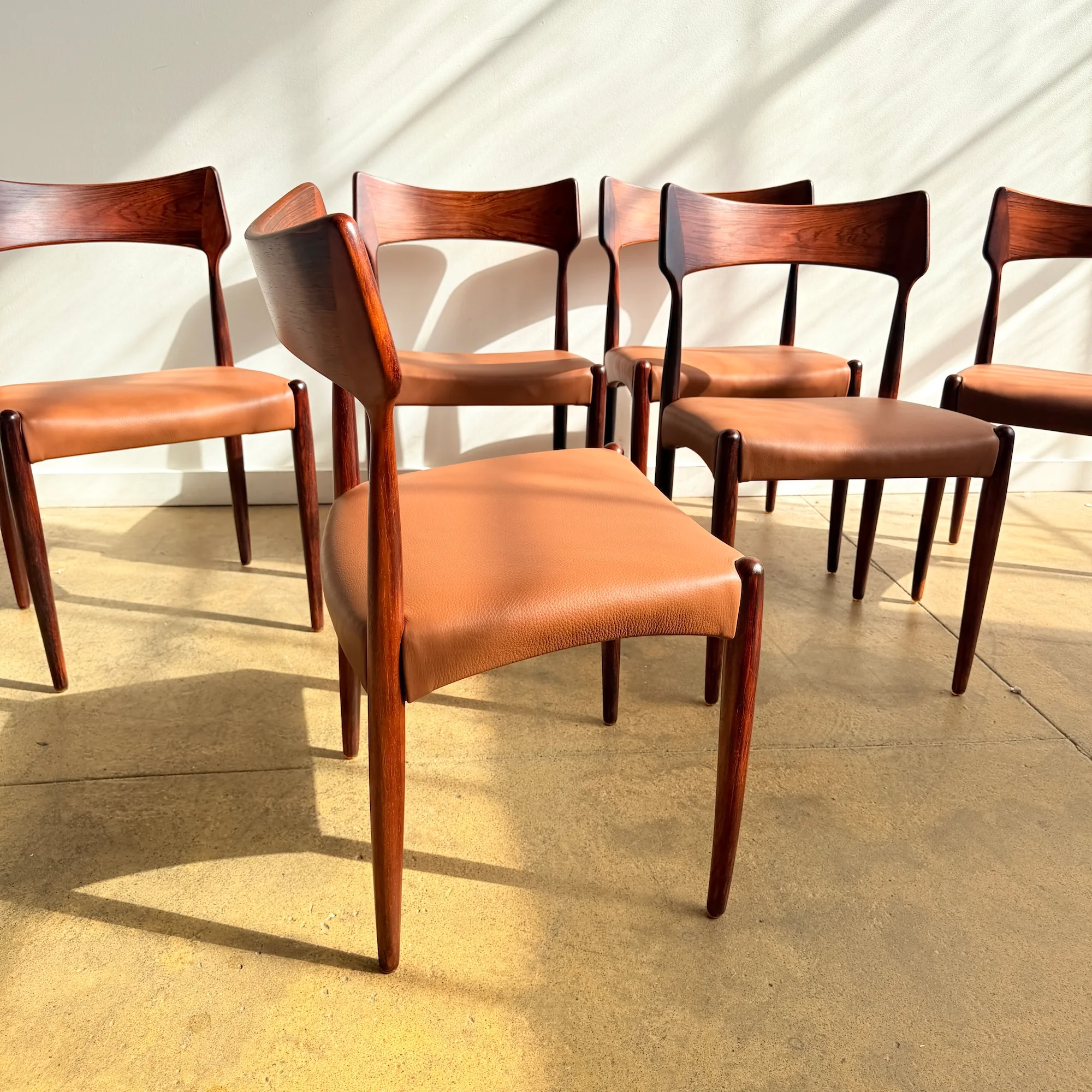 Danish Modern Bernhard Pedersen Rosewood Maharam Leather Chairs (Fully Restored) - Image 5