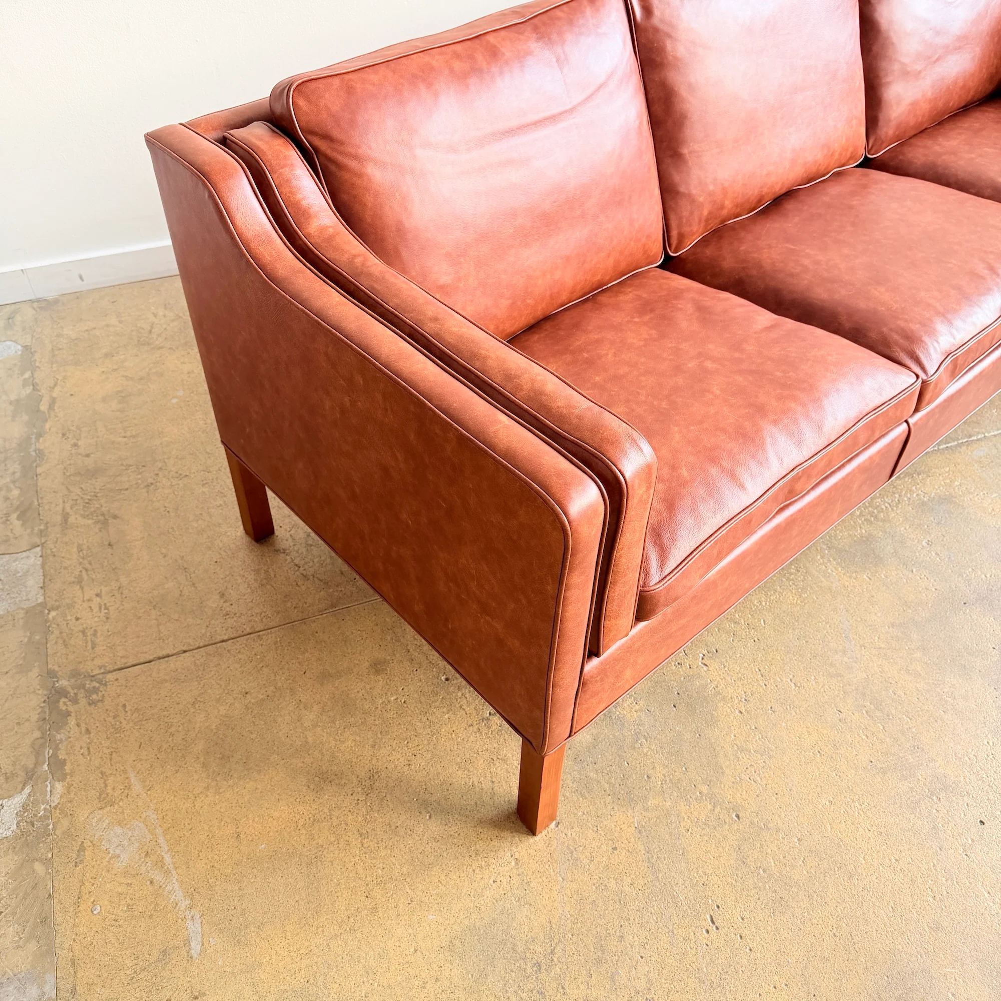 Danish Modern Borge Mogensen 2213 Leather Sofa by Fredericia - Image 5