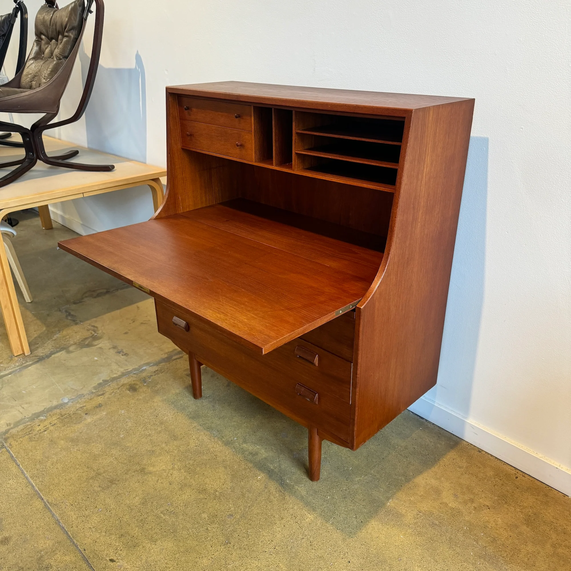 Danish Modern Borge Mogensen Secretary desk Teak for Soborg Mobelfabrik (Refinished) - Image 2