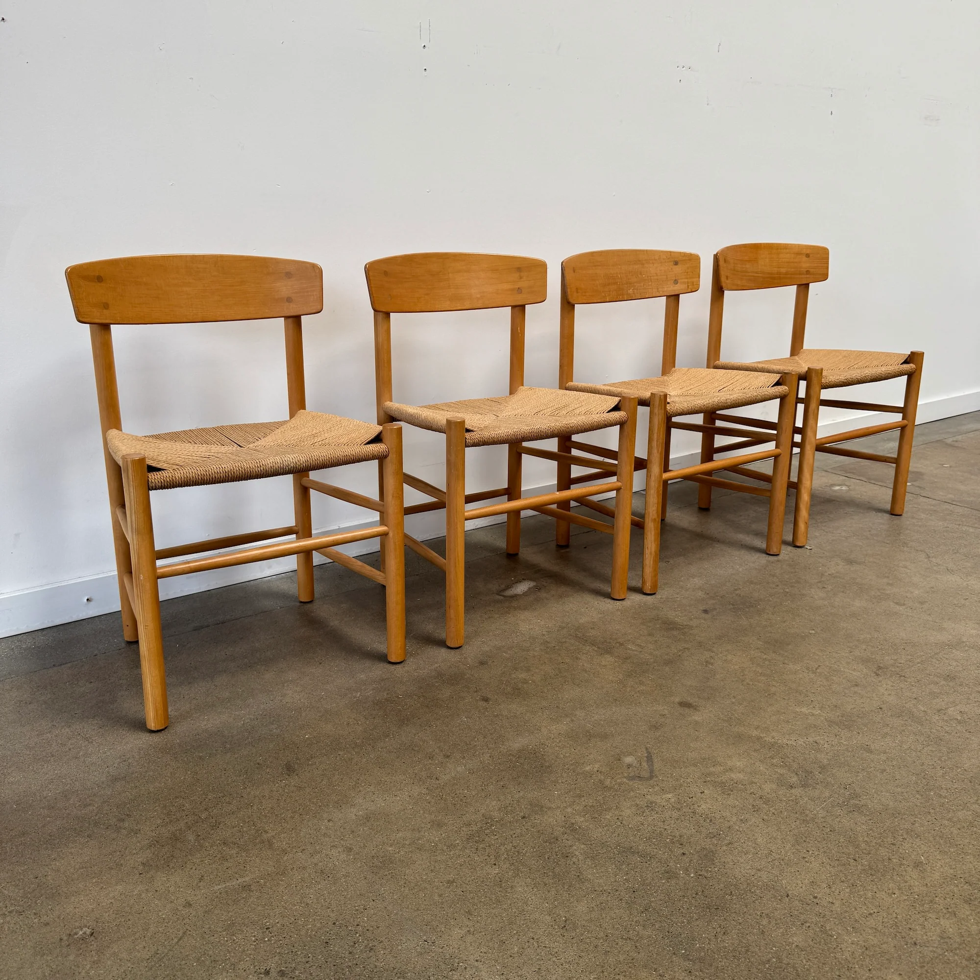 Danish Modern Borge Mogensen Set of 4 J39 Dining Chair - Image 3