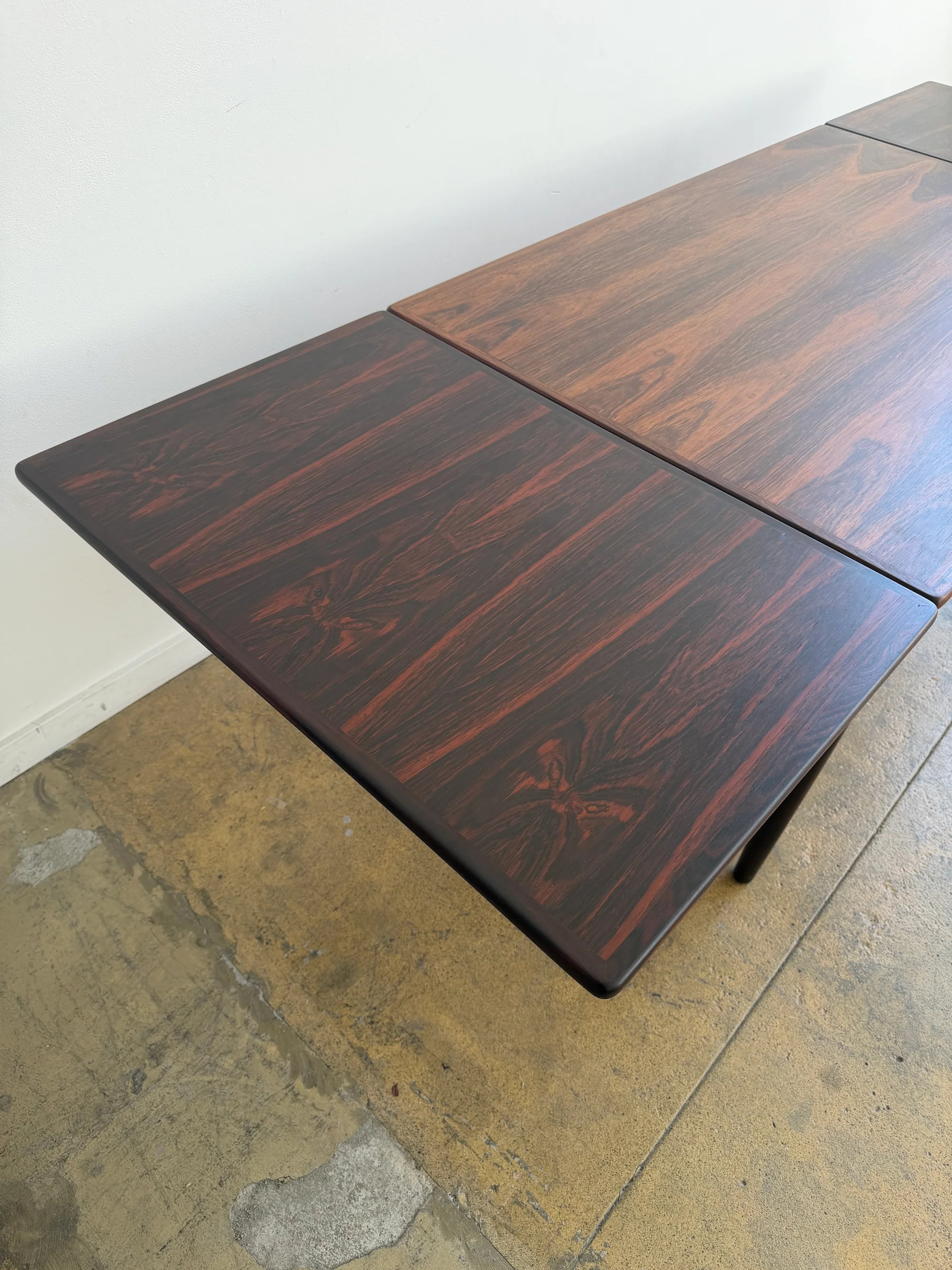 Danish Modern Brazilian Rosewood Extendable Dining Table (Restored) - Image 11