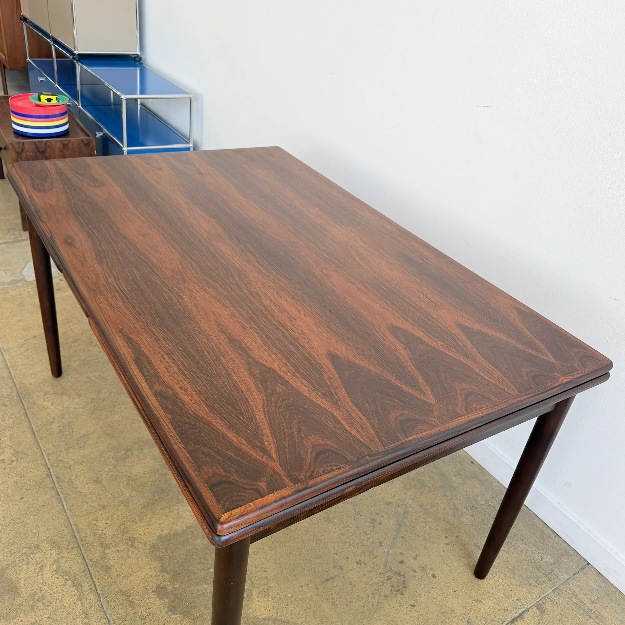 Danish Modern Brazilian Rosewood Extendable Dining Table (Restored) - Image 9