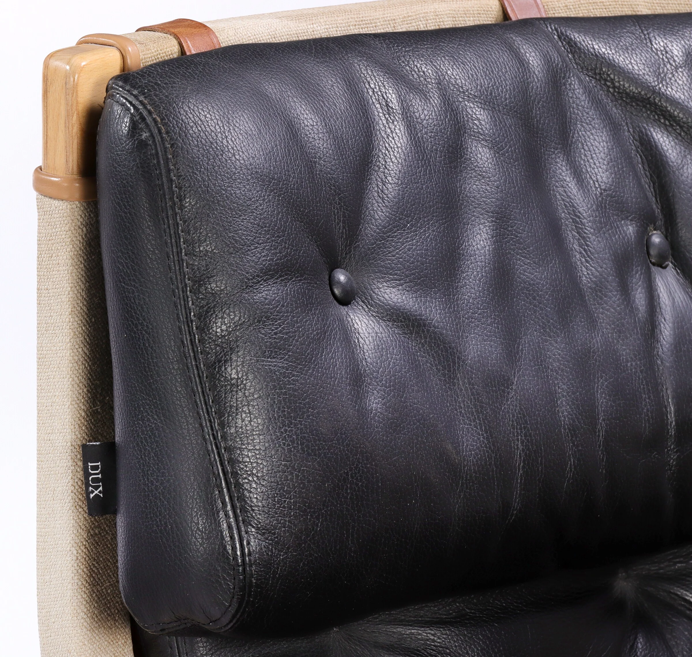 Danish Modern Bruno Mathsson Pernilla Armchair with Ottoman (Leather) - Image 6