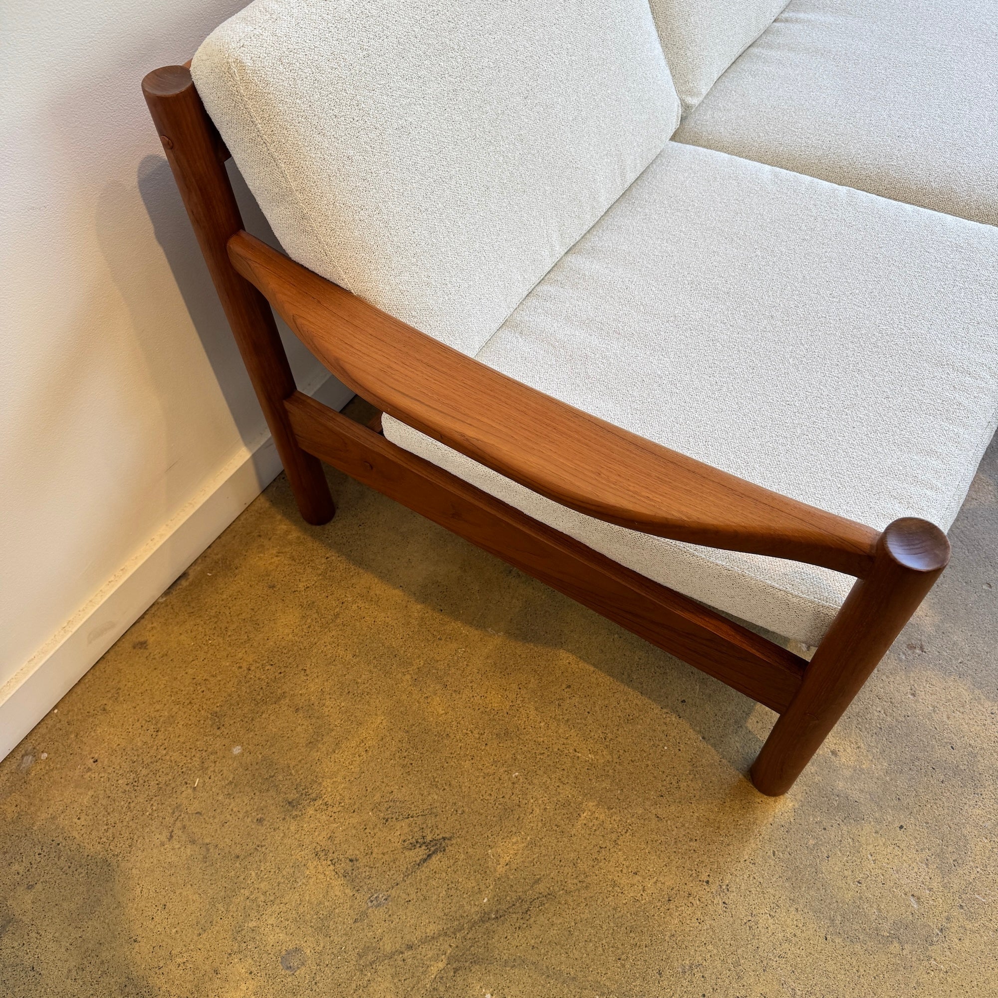 Danish Modern Dyrlund Teak Three Seater Sofa (New Upholstery) - Image 6
