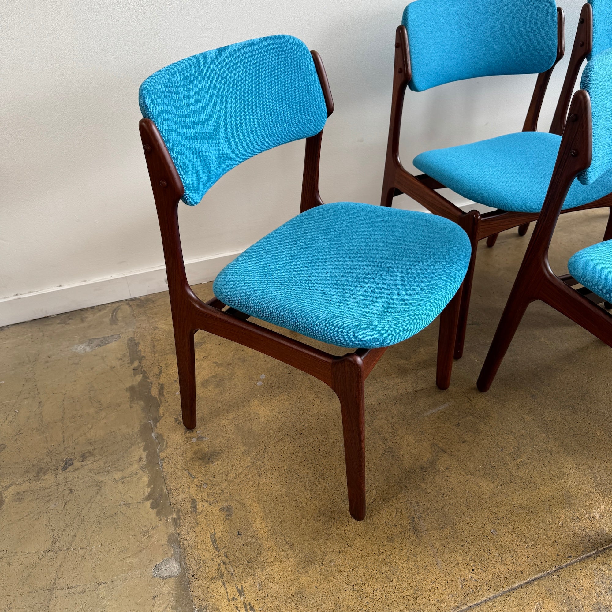 Danish Modern Erik Buch Model 49 Rosewood Dining chairs (New Upholstery) - Image 7