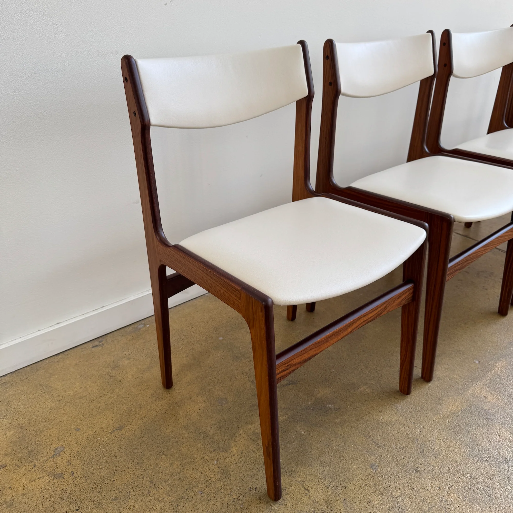 Danish Modern Erik Buch Rosewood Leather 4 Dining chairs (New Upholstery) - Image 4