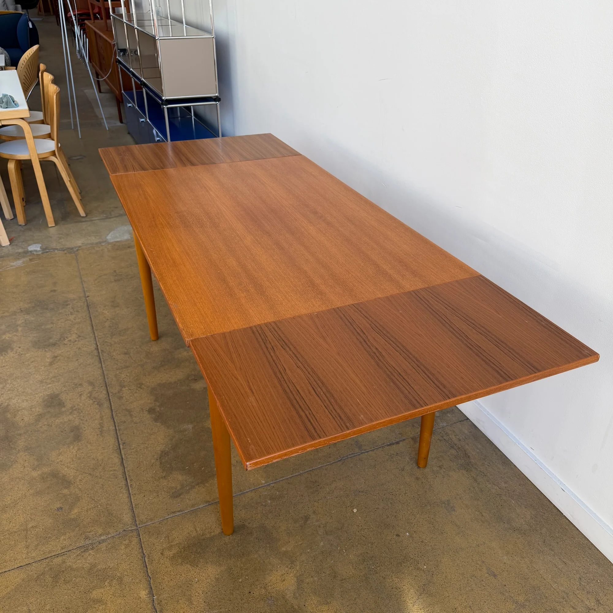 Danish Modern Expandable Compact Teak Dining Table - Image 5