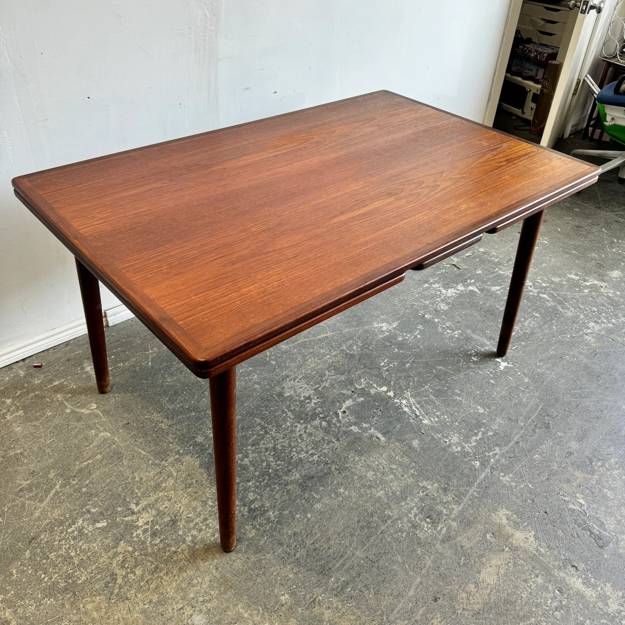 Danish Modern Expandable Teak Dining Table - Image 4