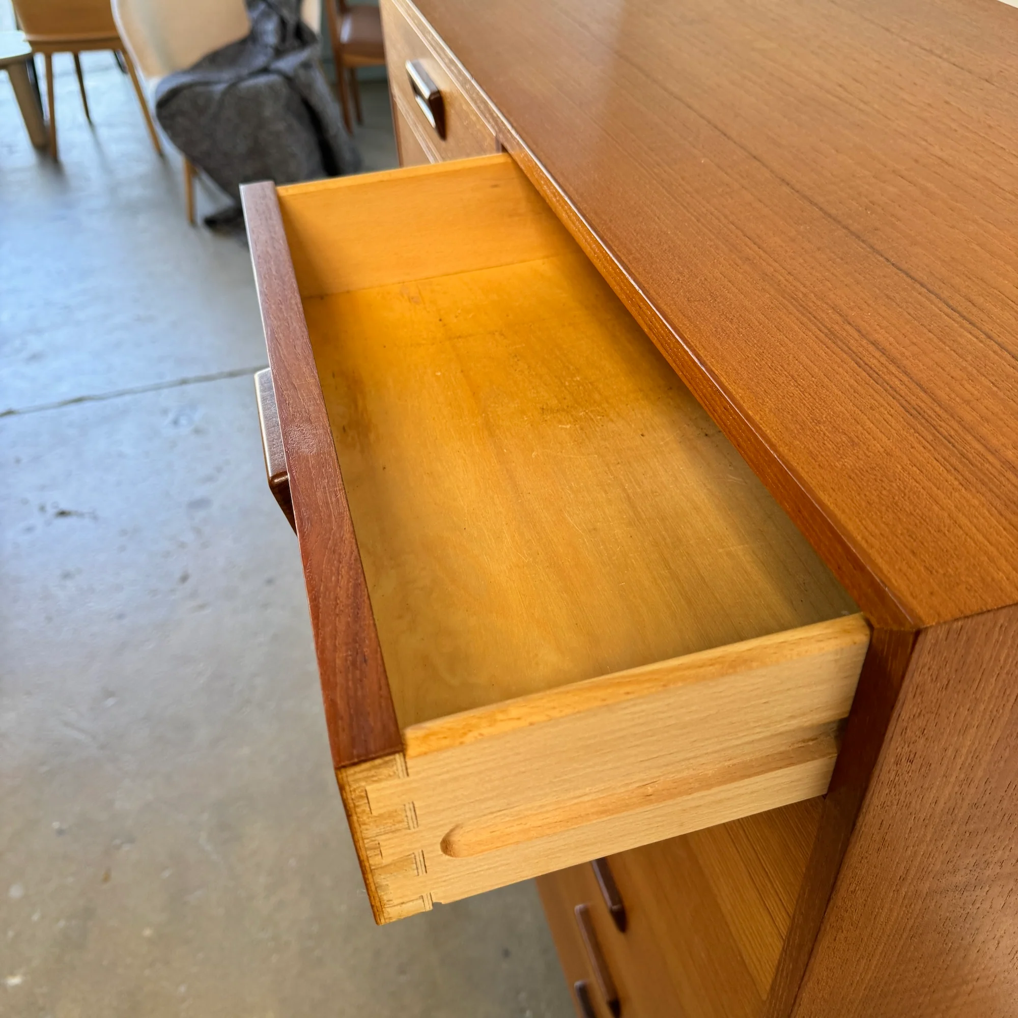 Danish Modern FDB Tall Boy Teak 7 Drawers Dresser - Image 6