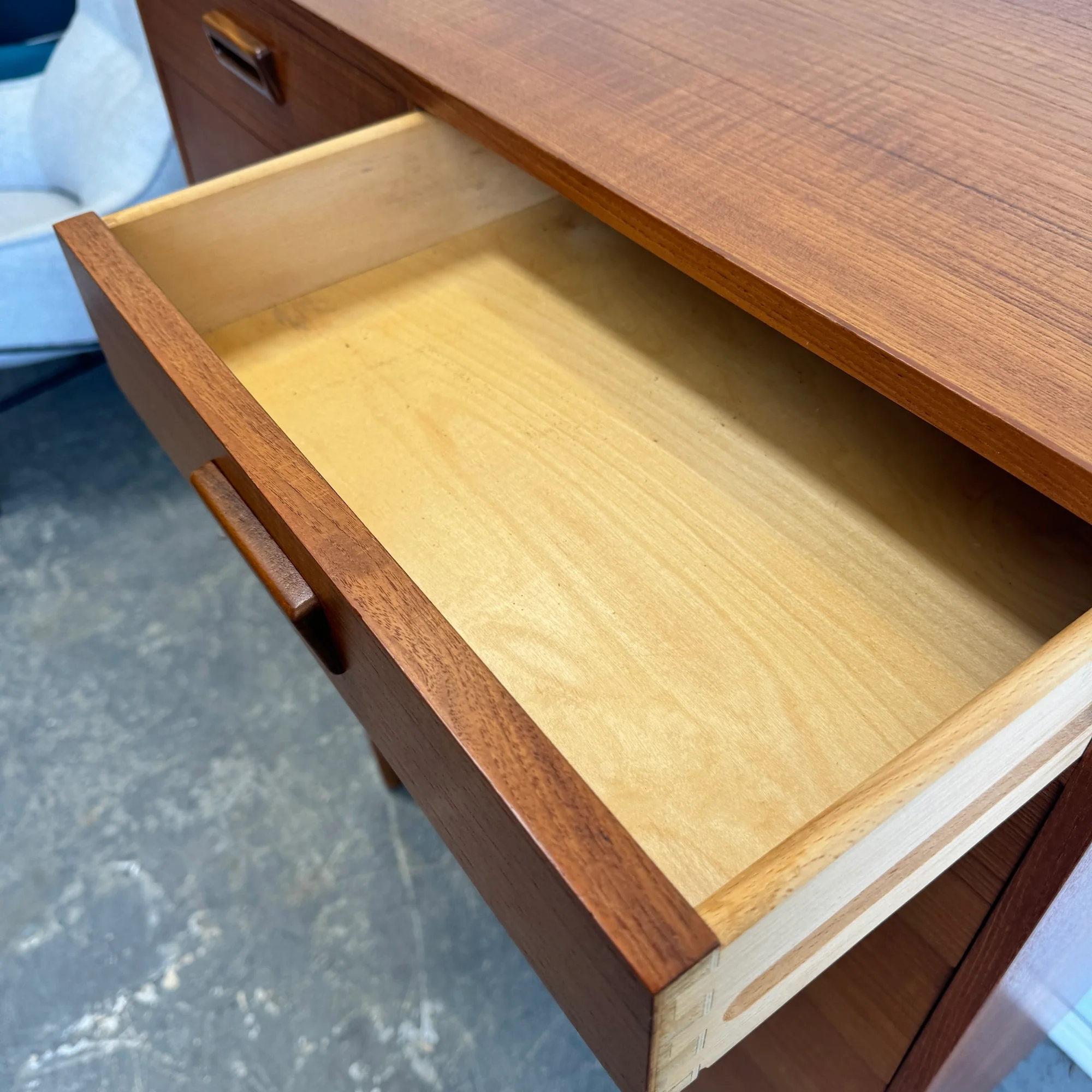 Danish Modern FDB Tall Boy Teak 7 Drawers Dresser - Image 8