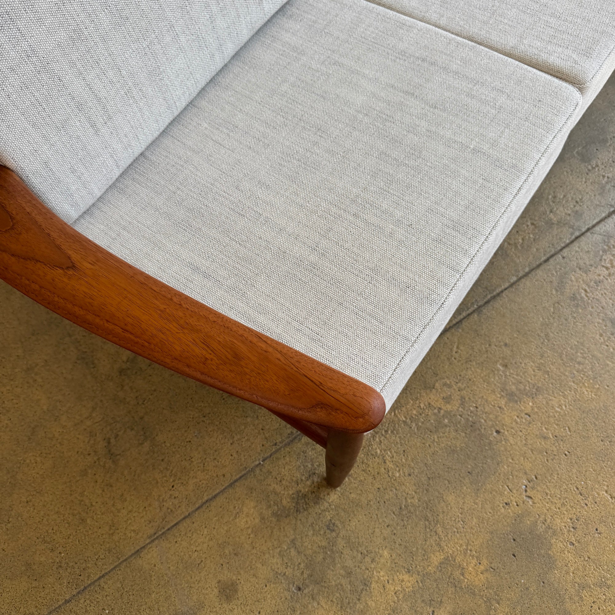 Danish Modern Grete Jalk Teak Sofa by France & Son — Newly Reupholstered - Image 7