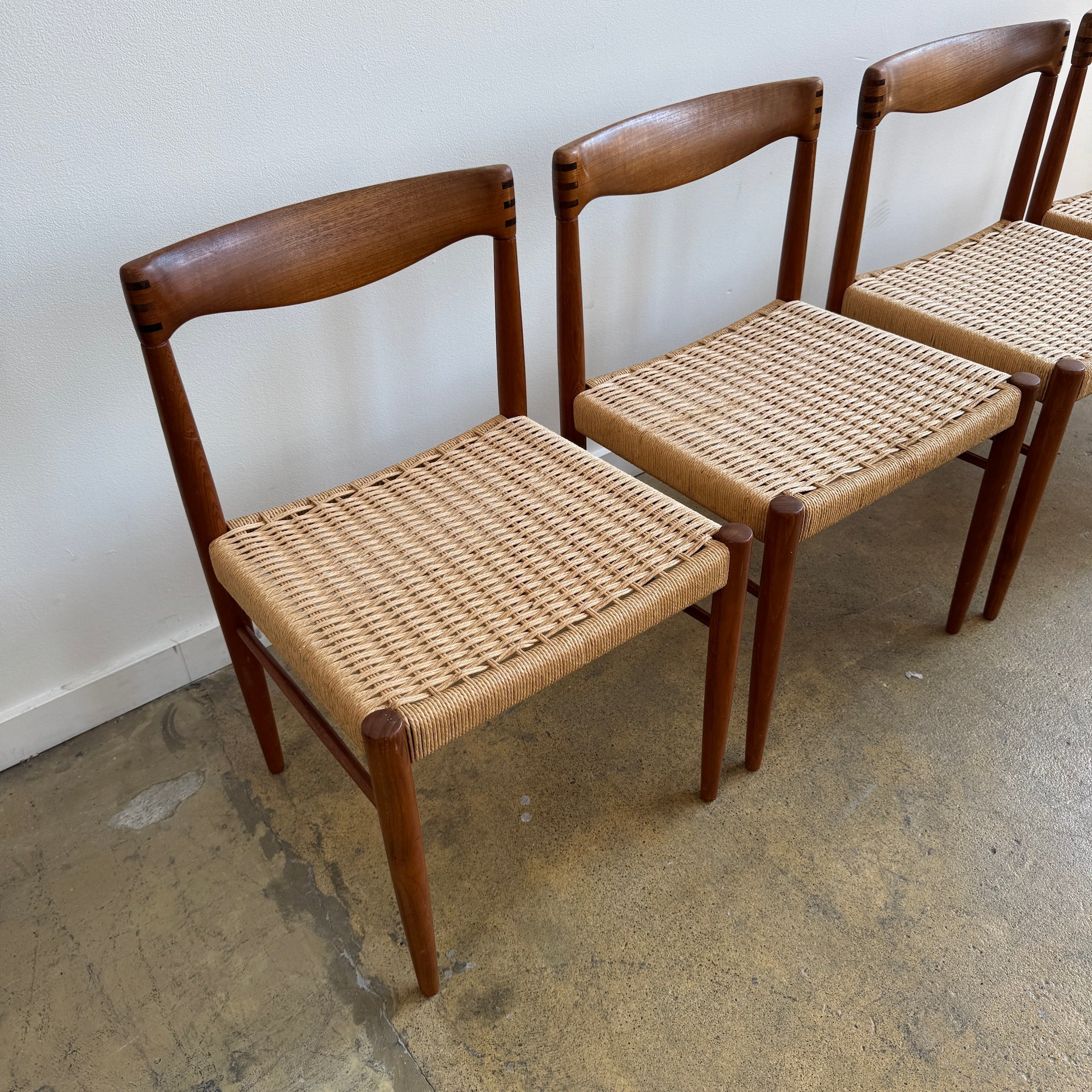 Danish Modern H.W. Klein Set of 4 for Bramin Paper Cord Dining Chairs, 1960s - Image 4