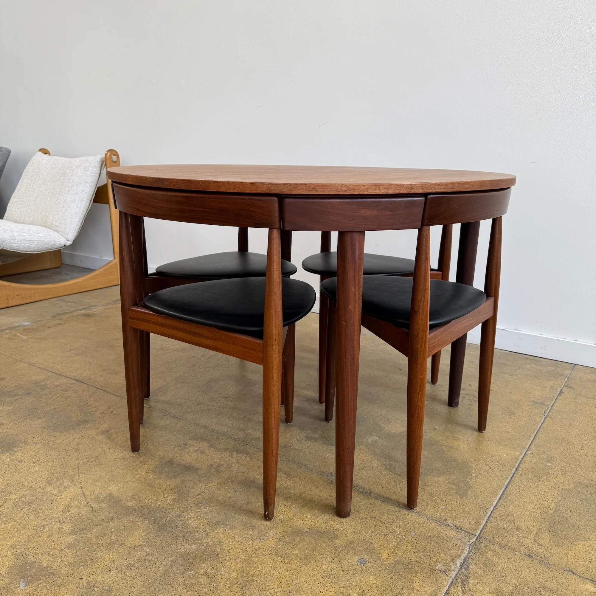 Danish Modern Hans Olsen for Frem Røjle "Roundette" Dining Table + 4 Chairs - Image 5