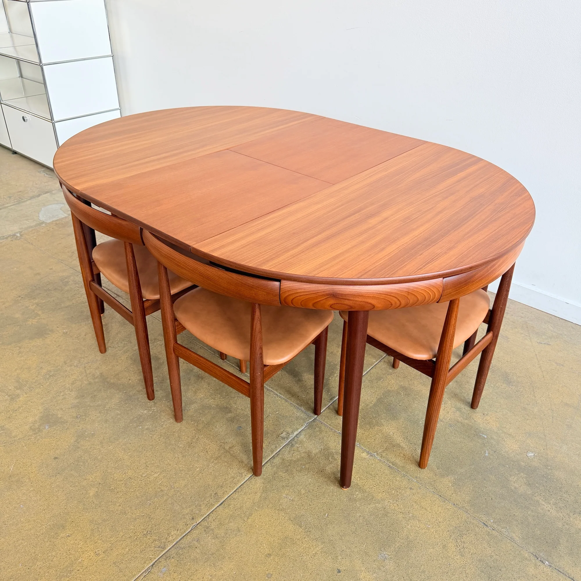 Danish Modern Hans Olsen for Frem Rojle Table With 6 Nesting Chairs (Restored) - Image 4